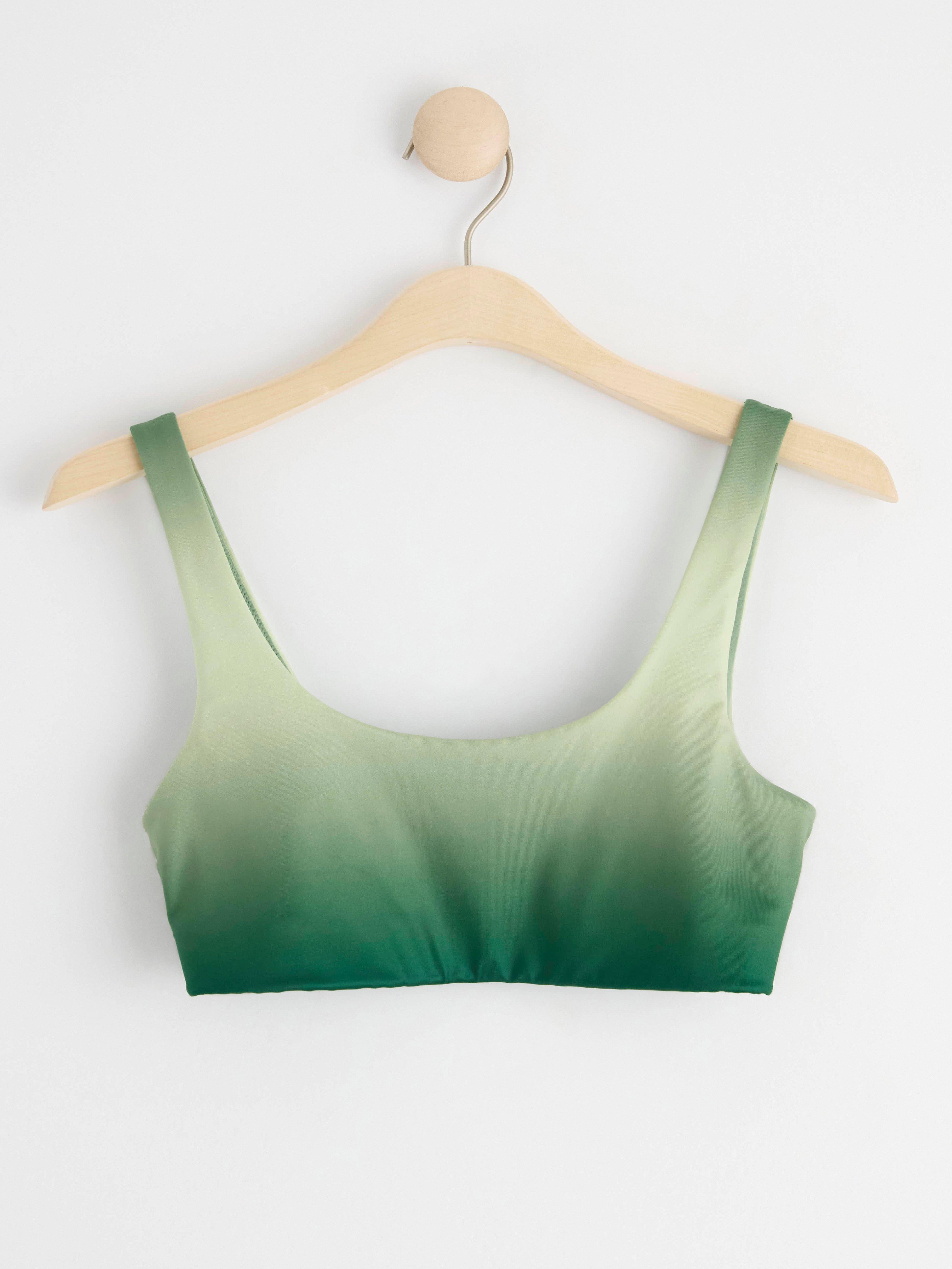 Bikini top with colour gradient Dark Dusty Green