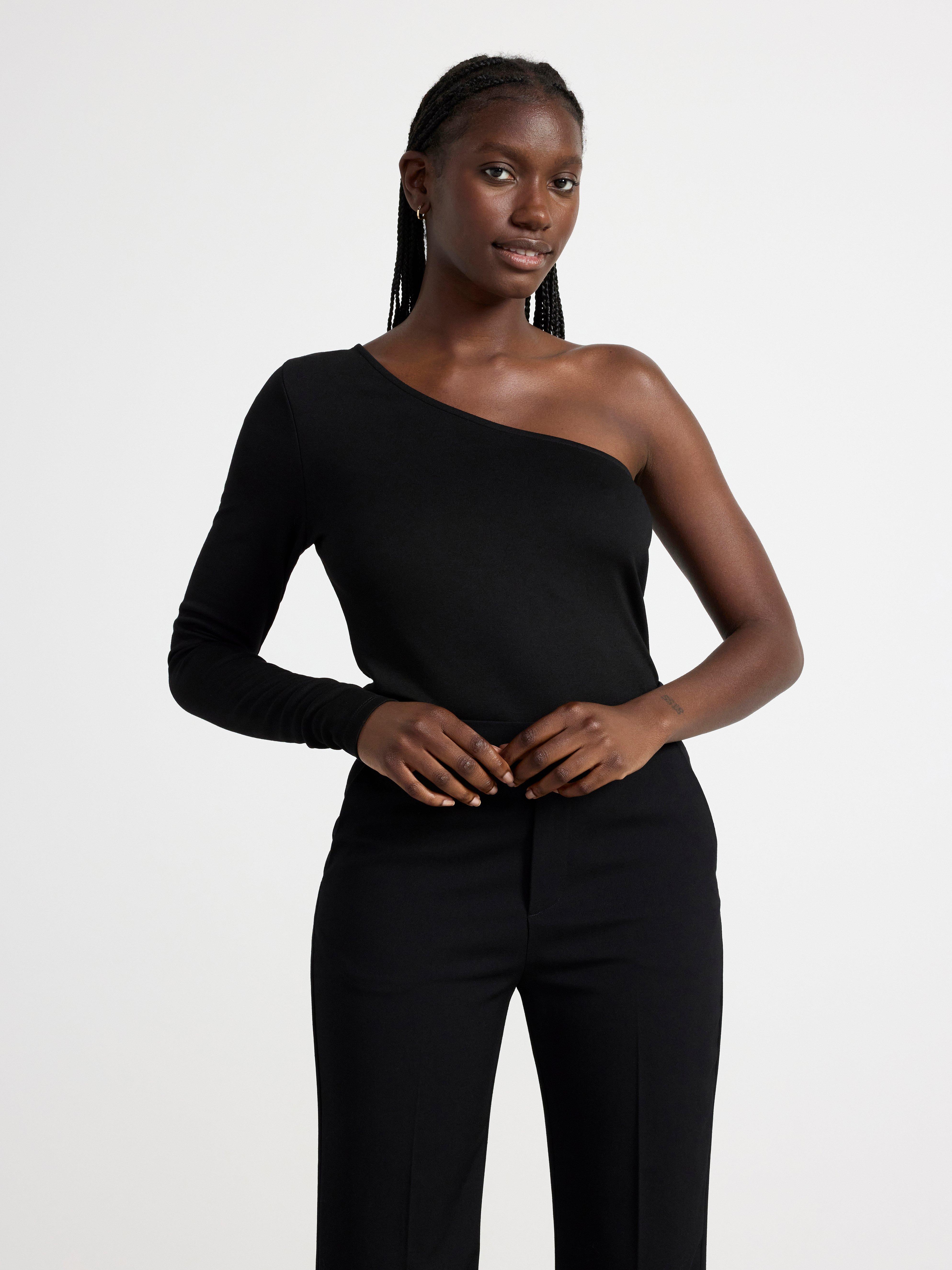One shoulder top Black