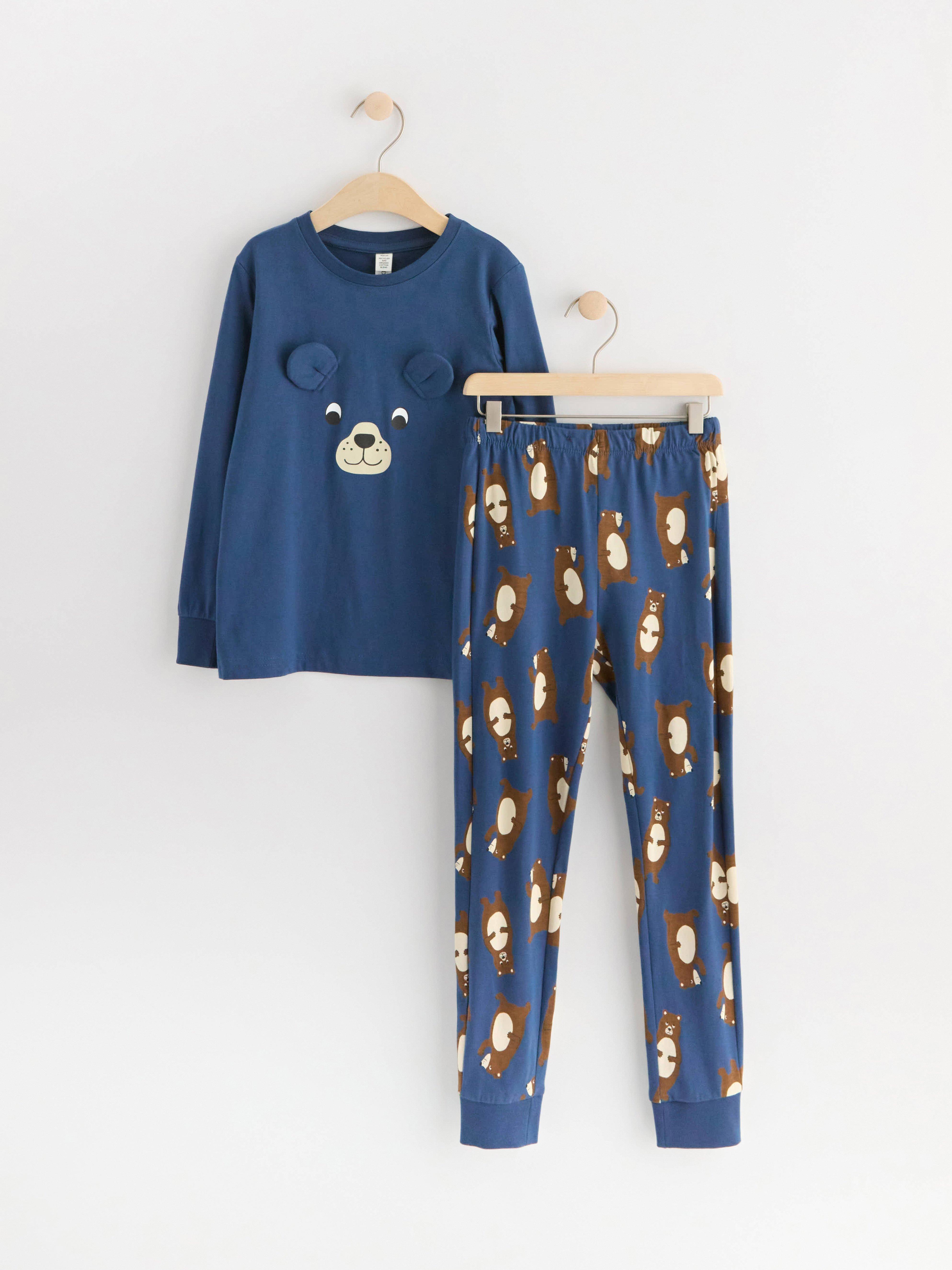 Pyjama set with animals Dark Dusty Blue