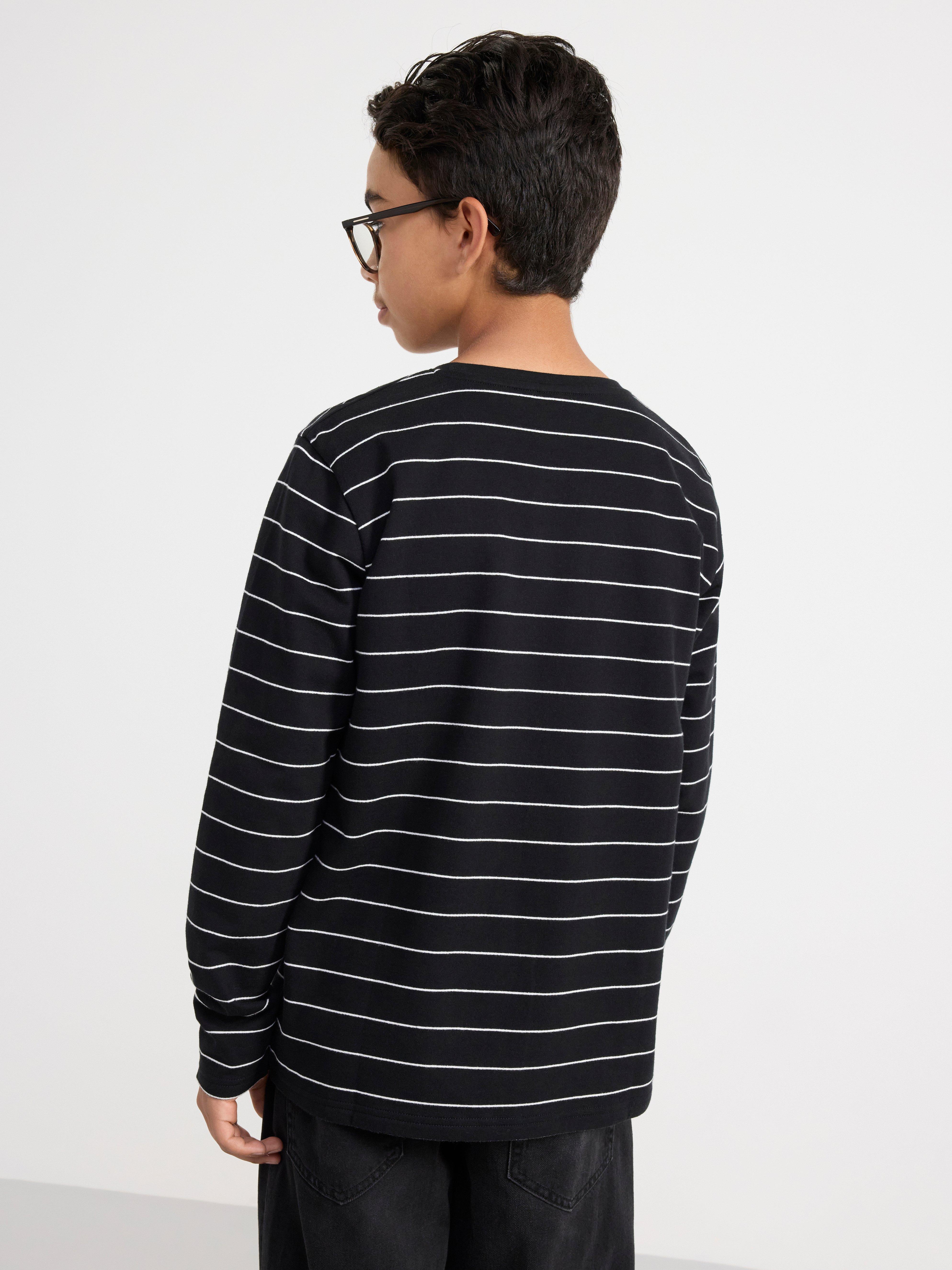 Top with stripes Black