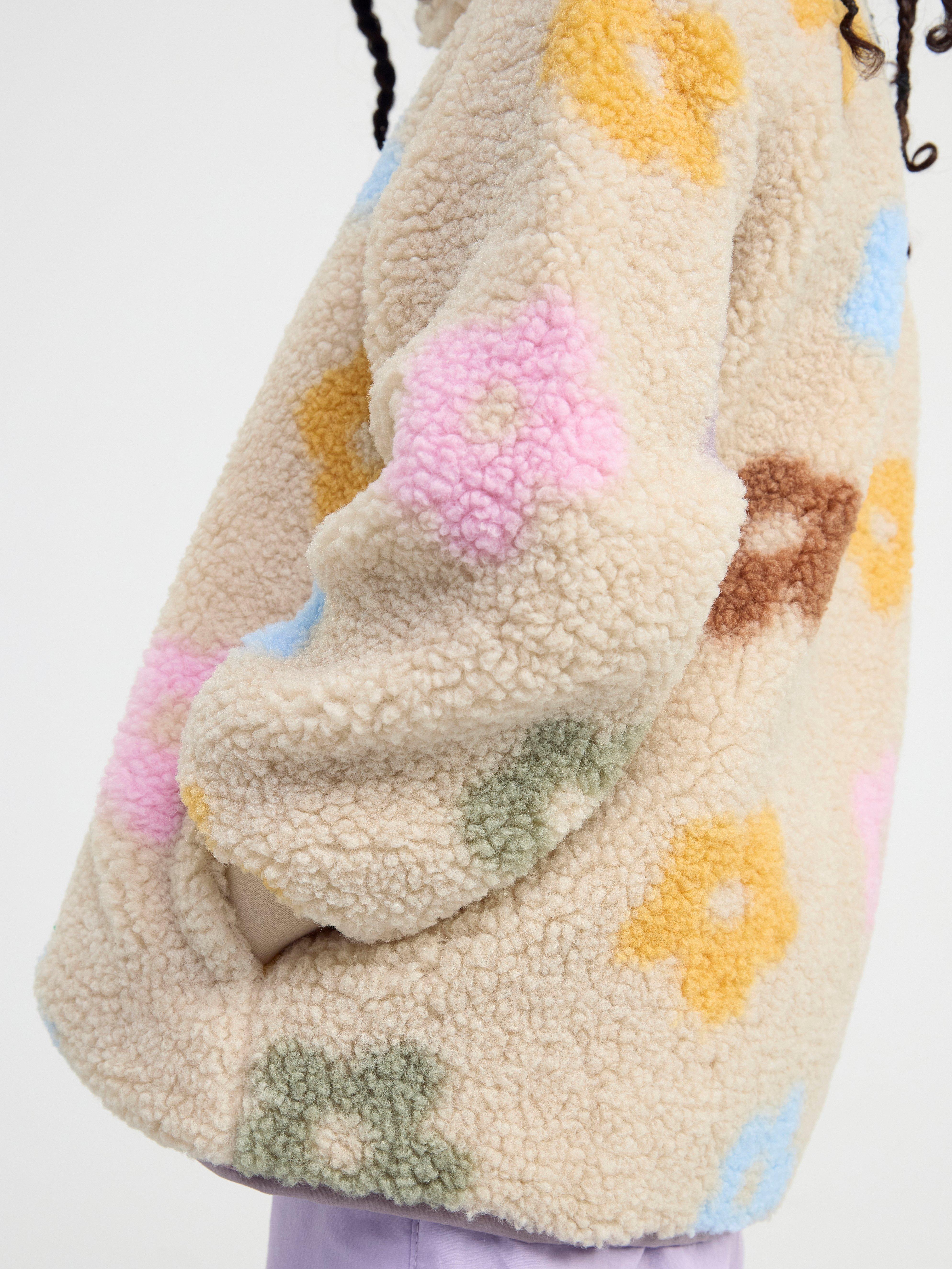 Pile jacket with pattern Light Dusty Lilac