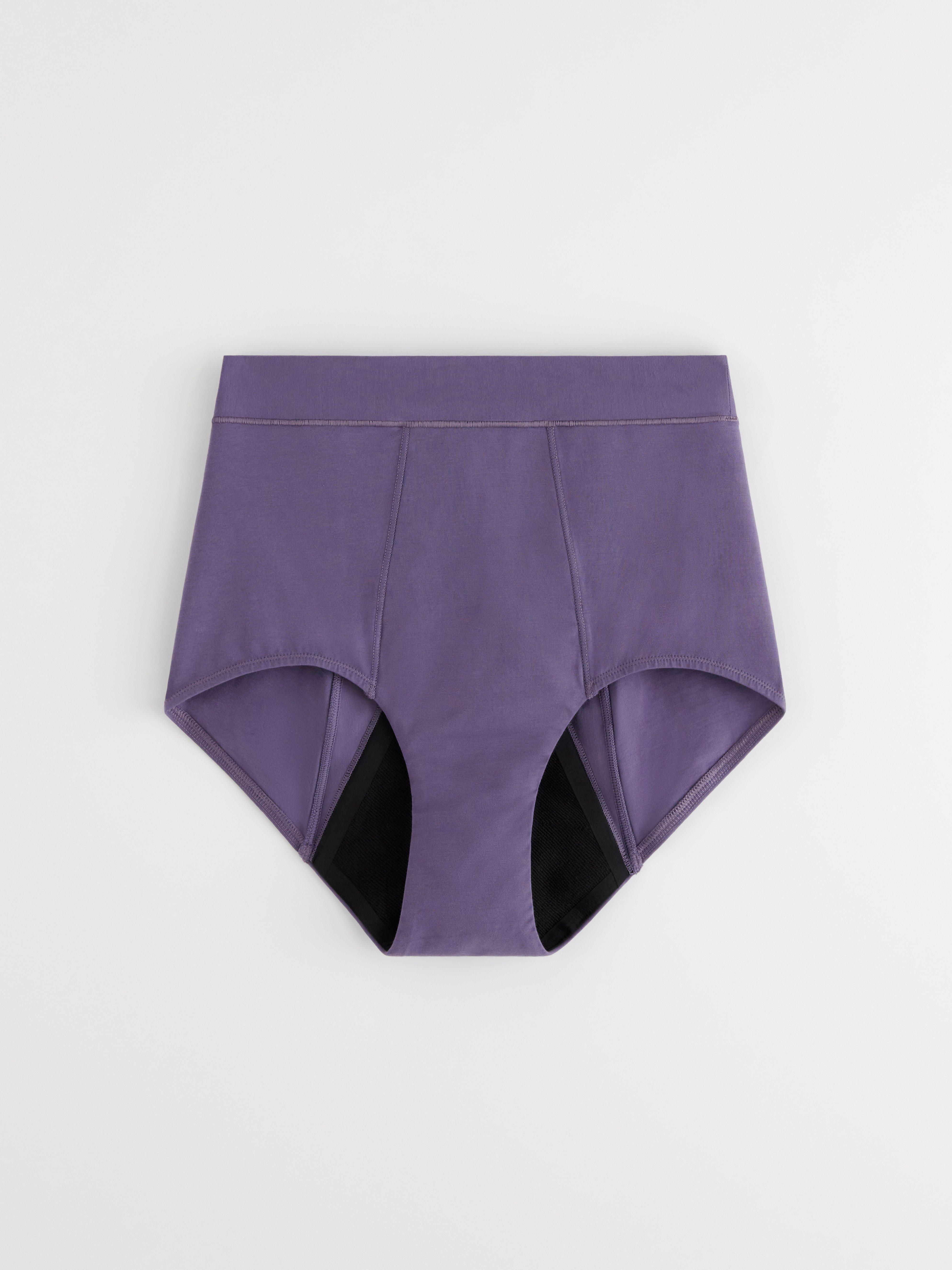 Engineered High Waist Super Period Proof - Period Panty with extended gusset Dark Dusty Lilac