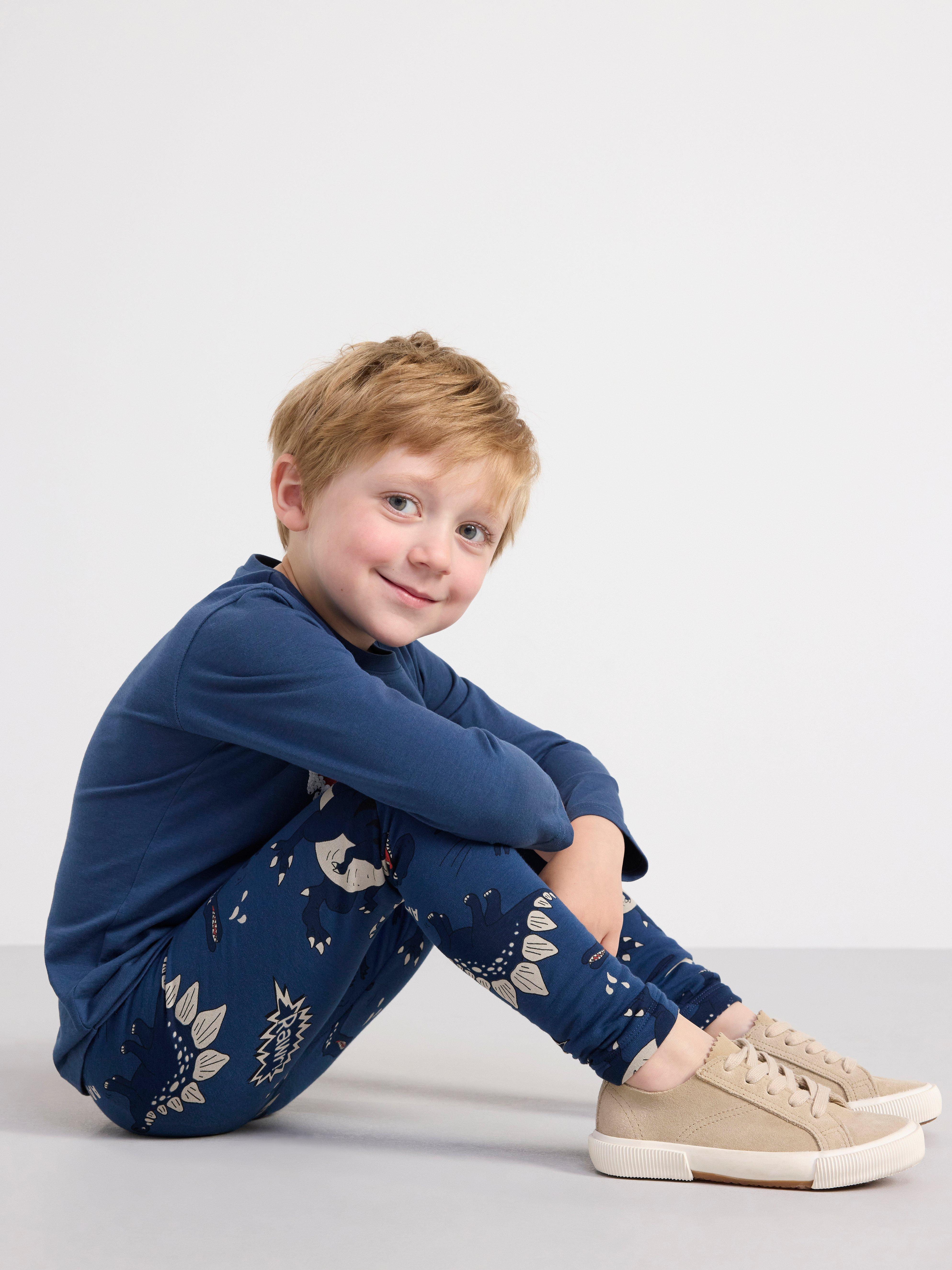 Leggings with dinosaurs Dark Dusty Blue