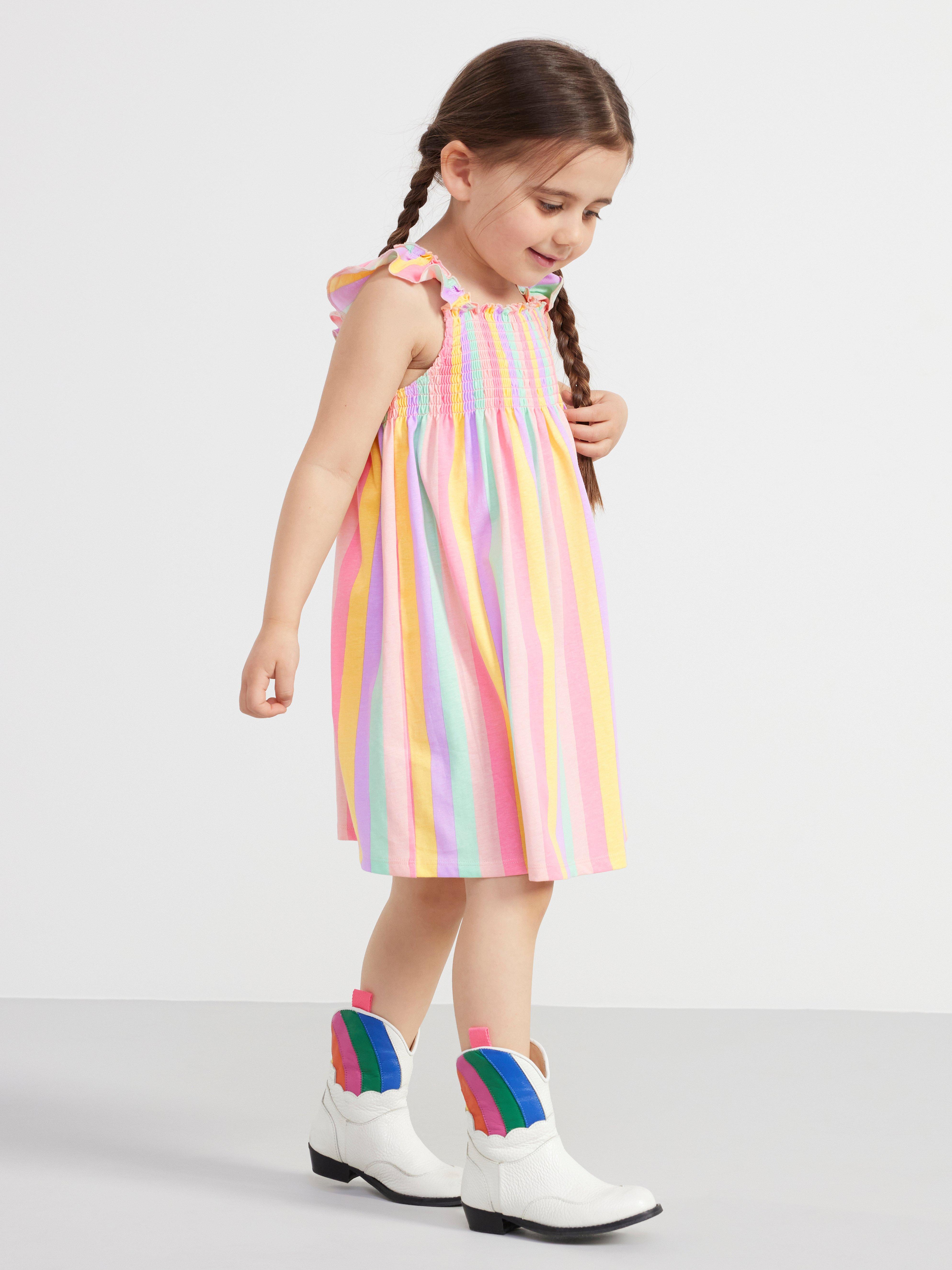 Sleeveless dress with allover pattern Light Yellow