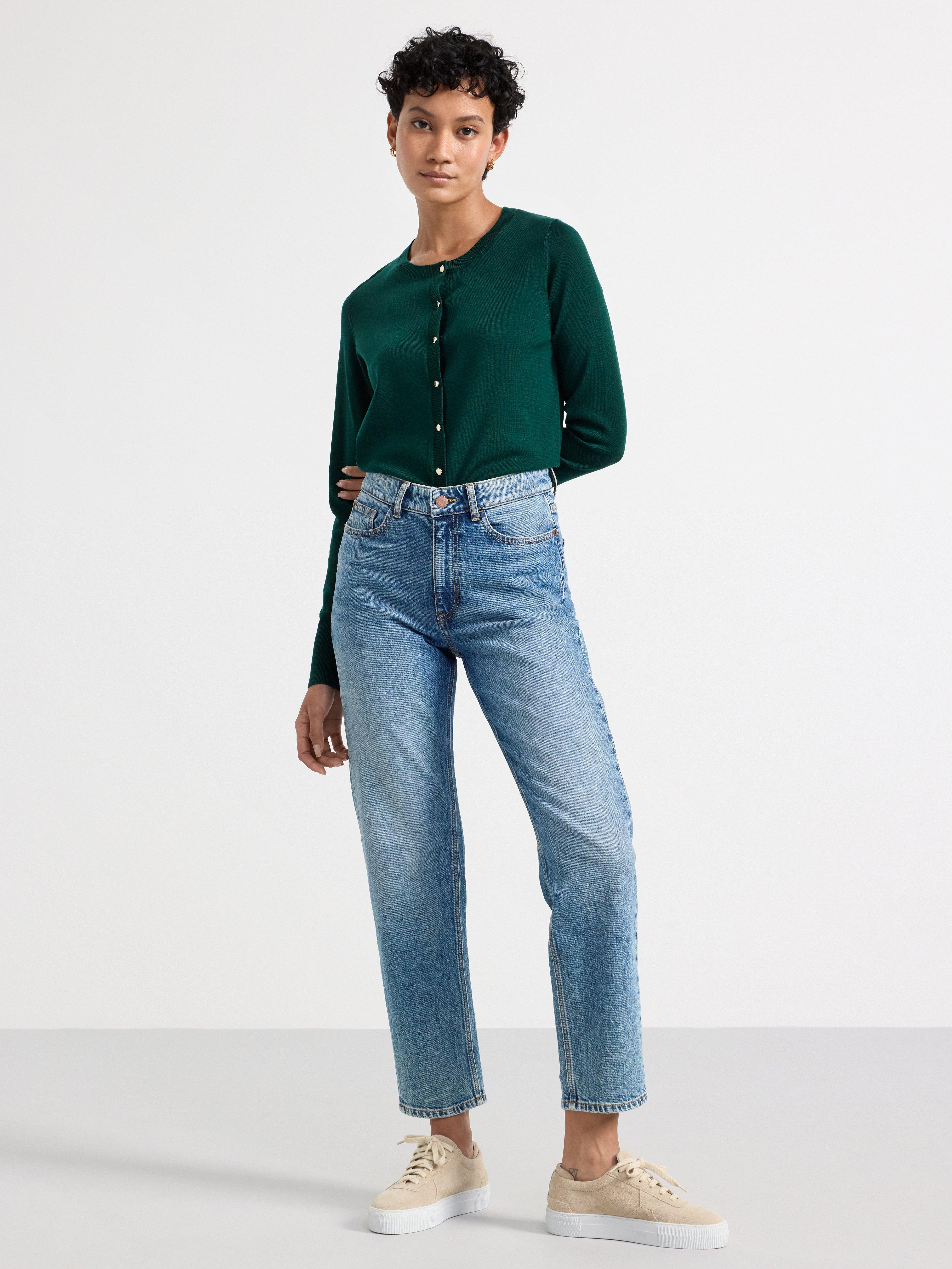 Fine-knit cardigan Dark Green
