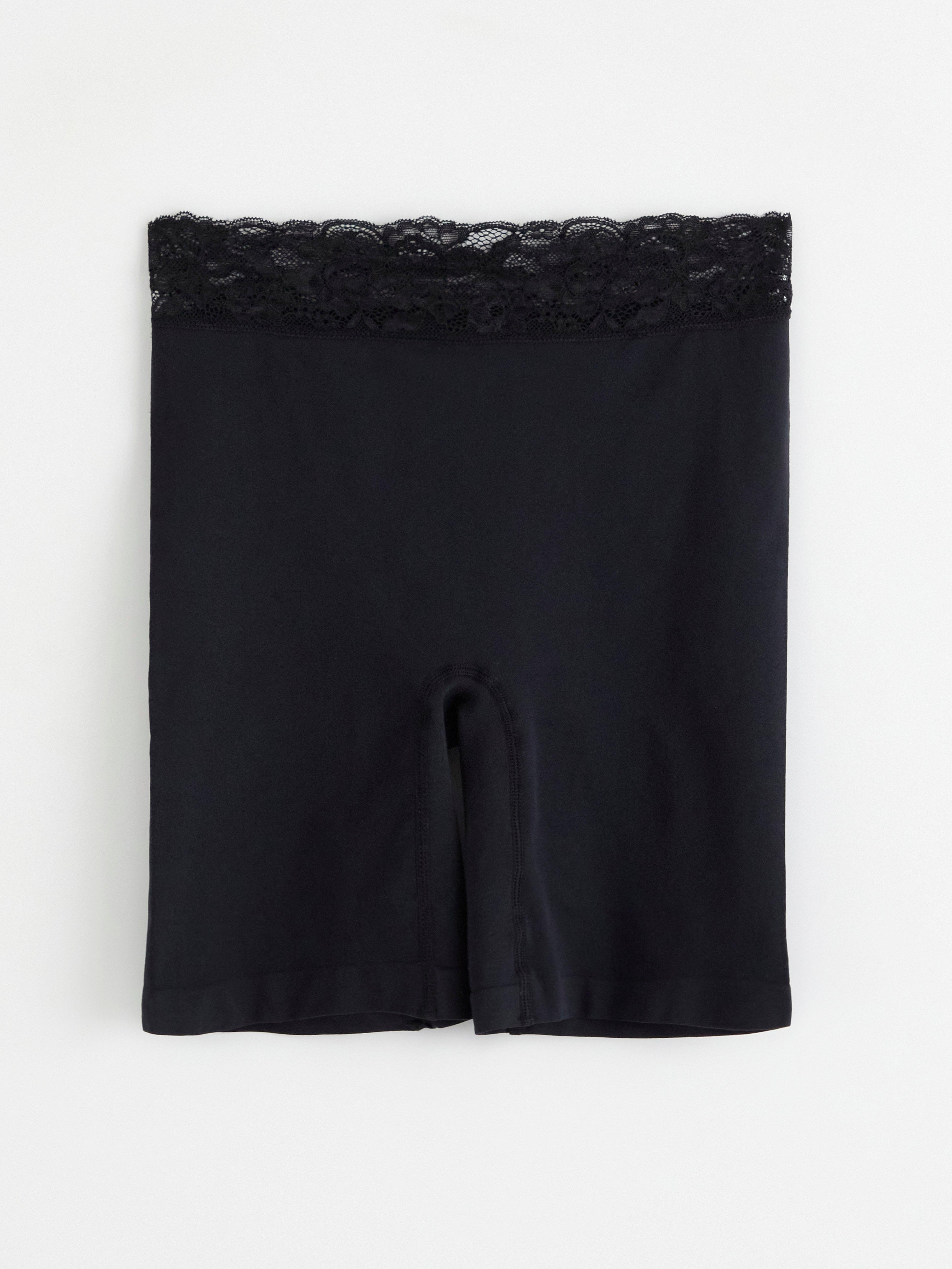 High waist biker briefs Black