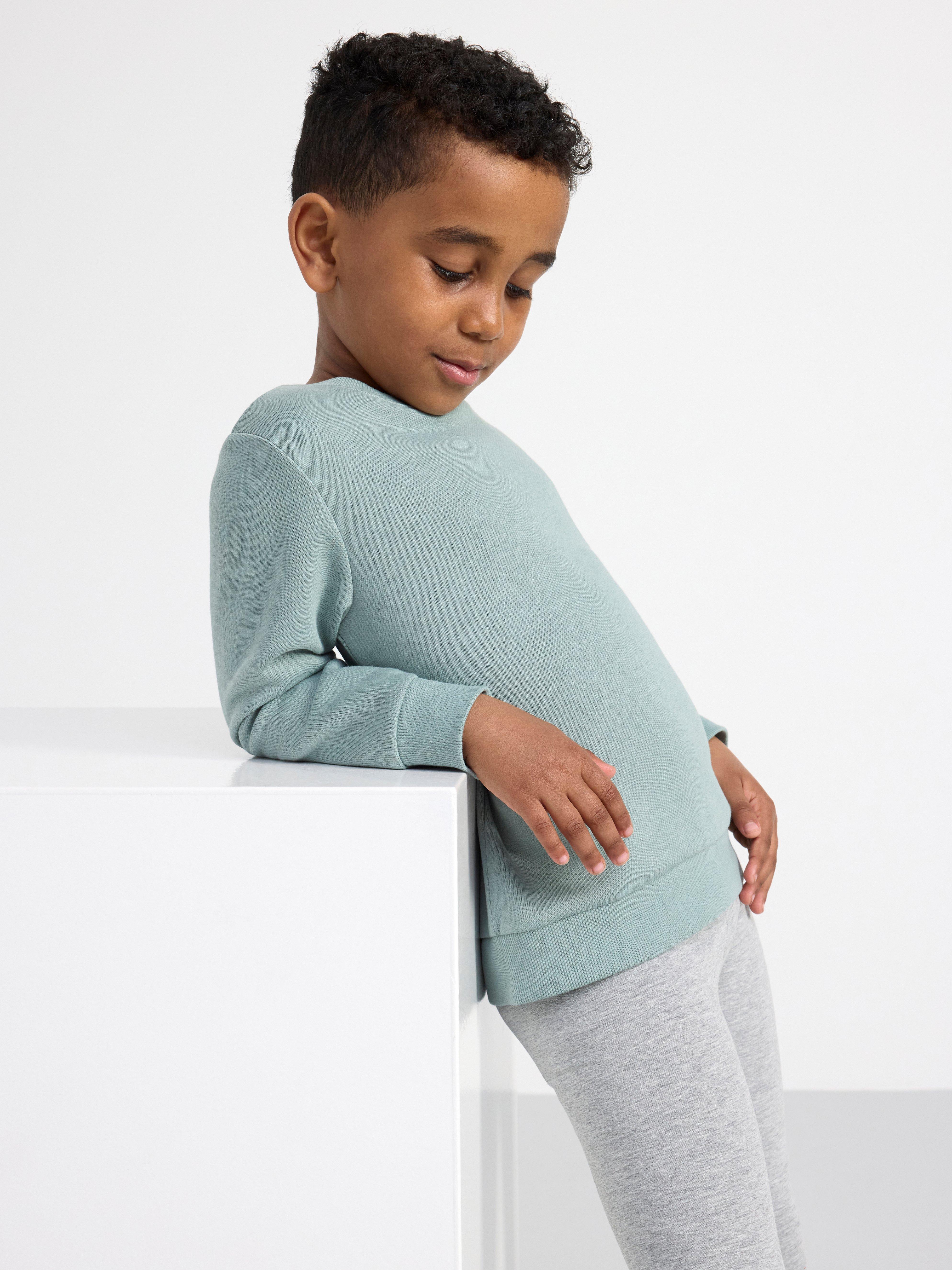 Sweatshirt with brushed inside Light Dusty Green