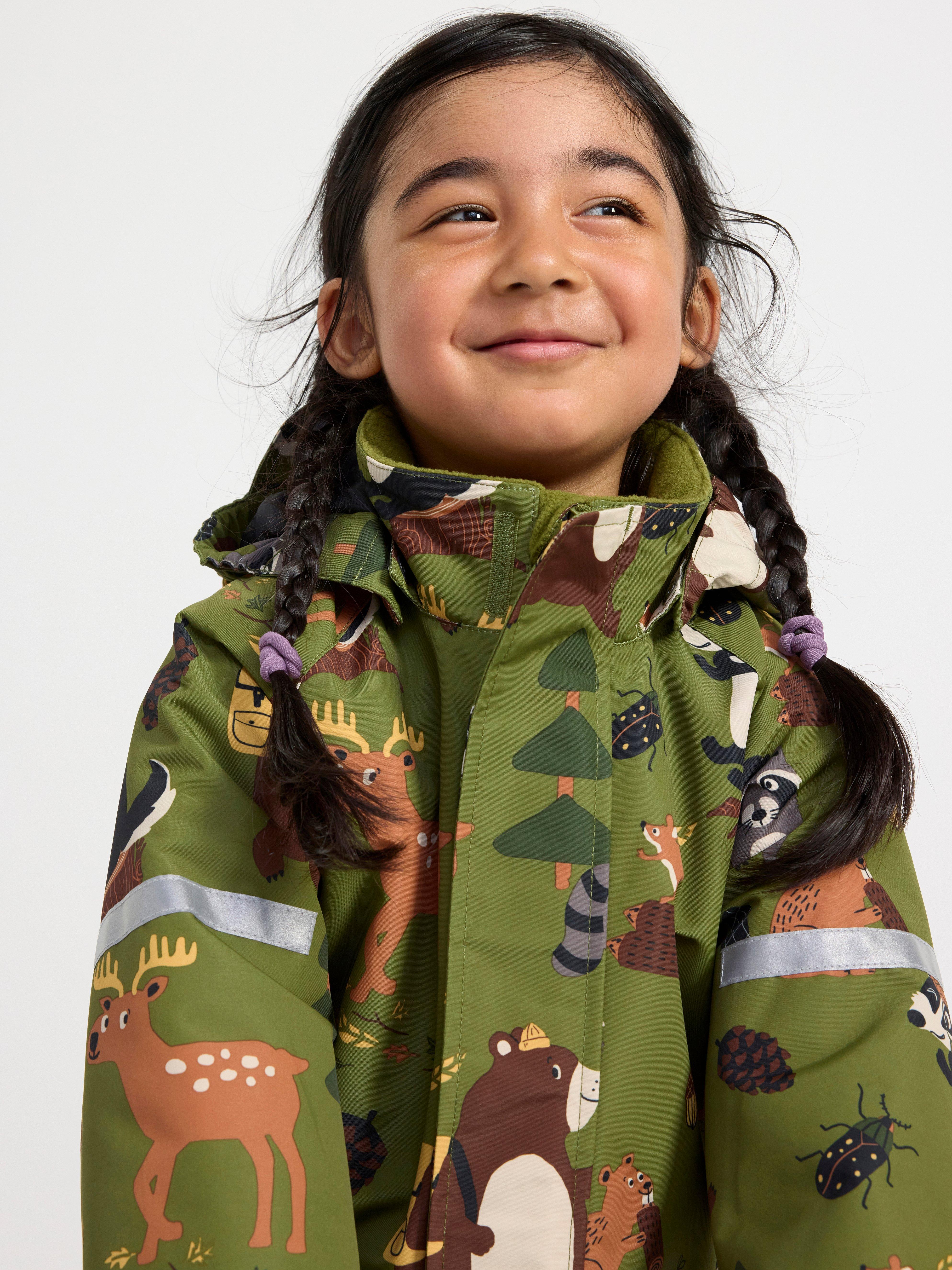 FIX Overall with animal print waterproof Dark Green