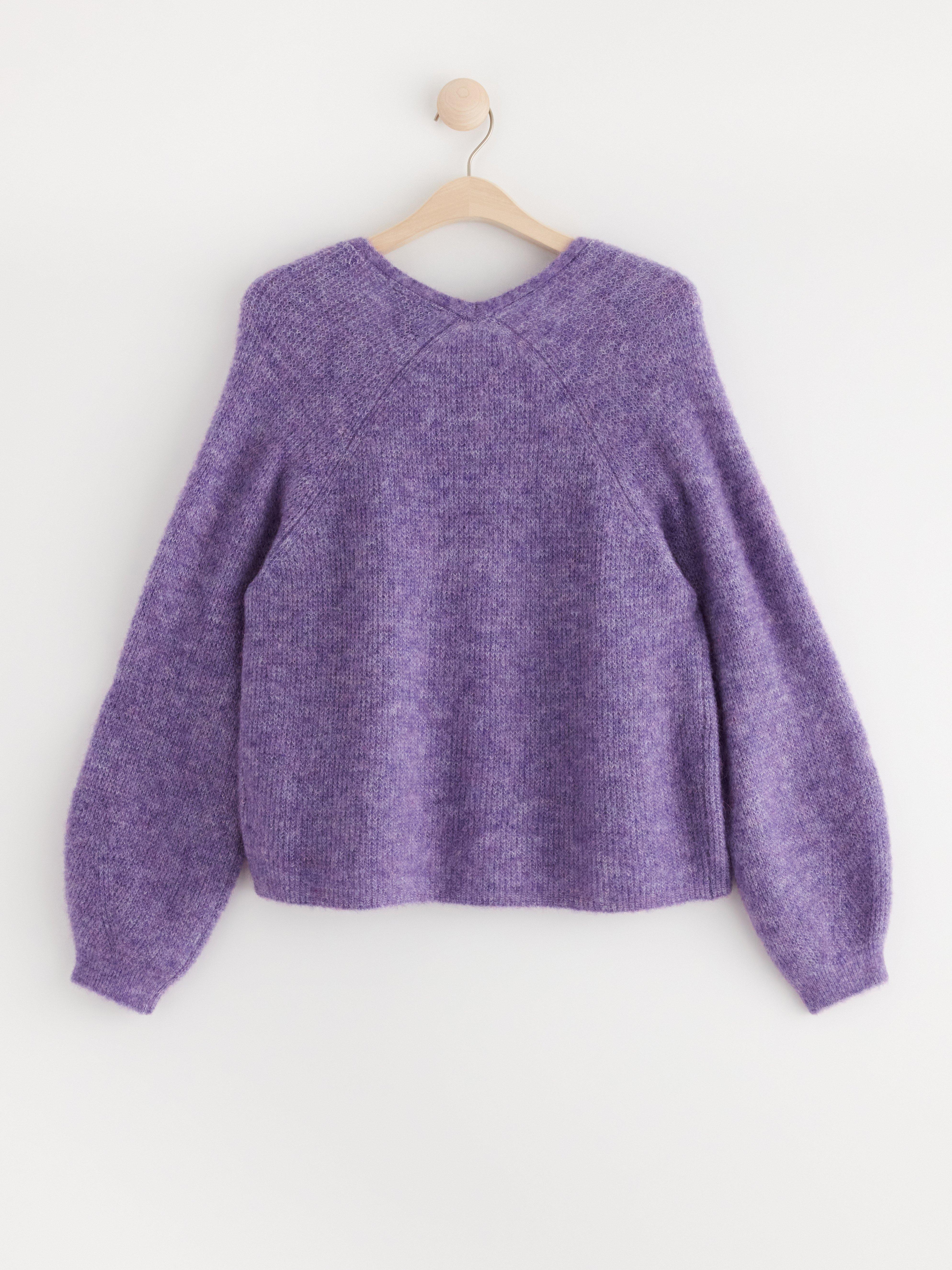 Cardigan in wool blend lilac