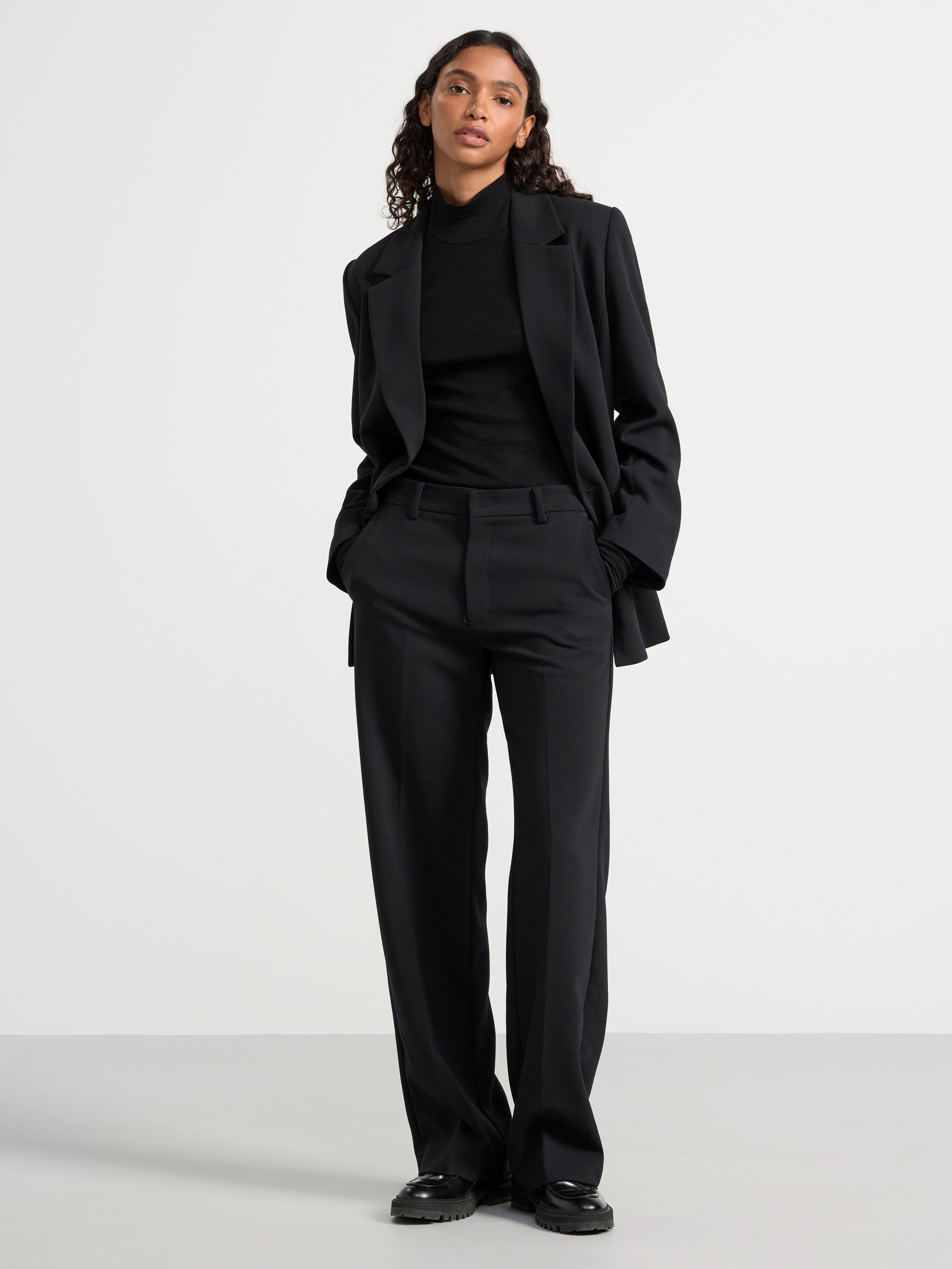 Long sleeve top in merino wool Black
