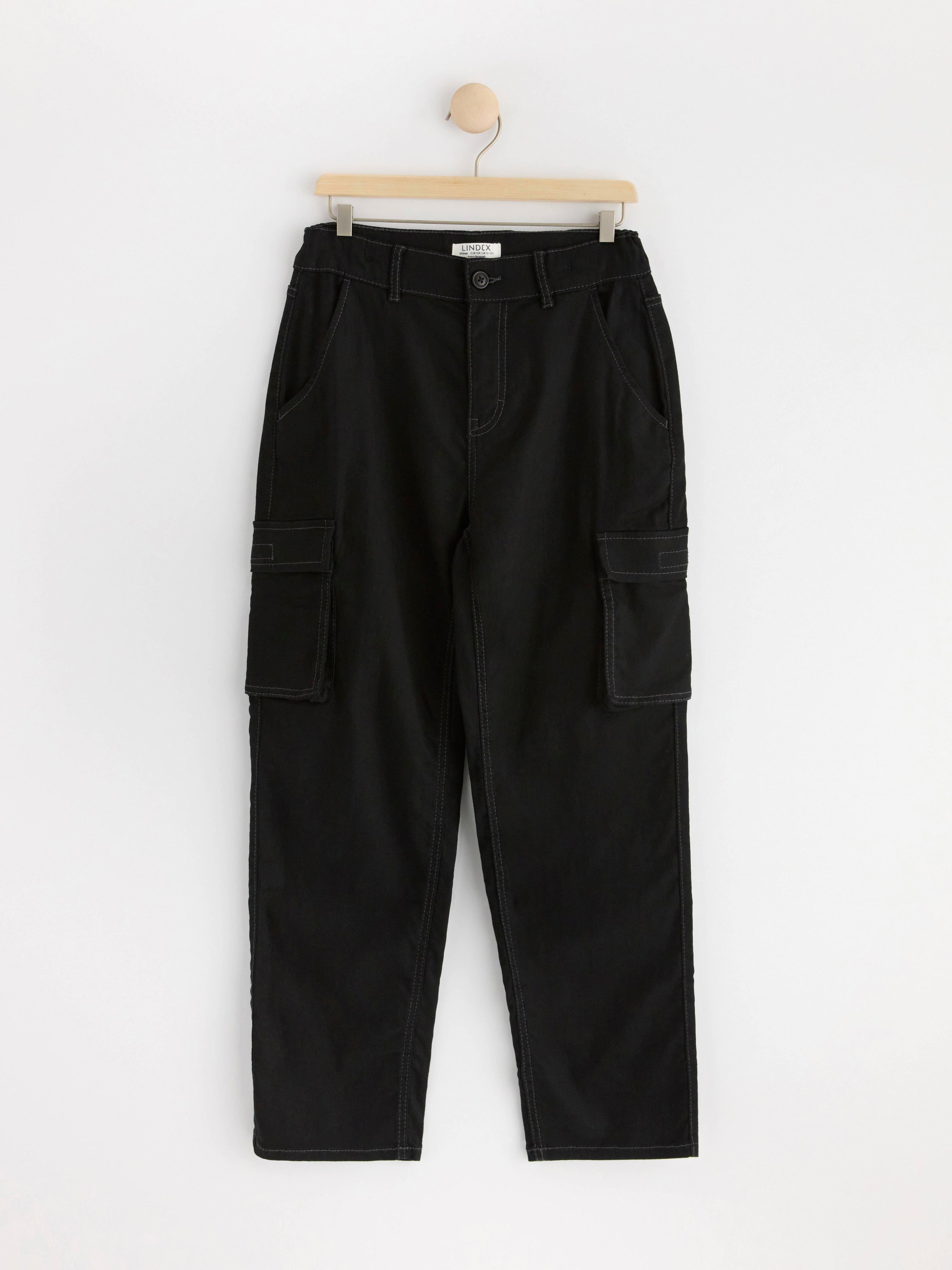 WILMER Cargo trousers with regular waist Black