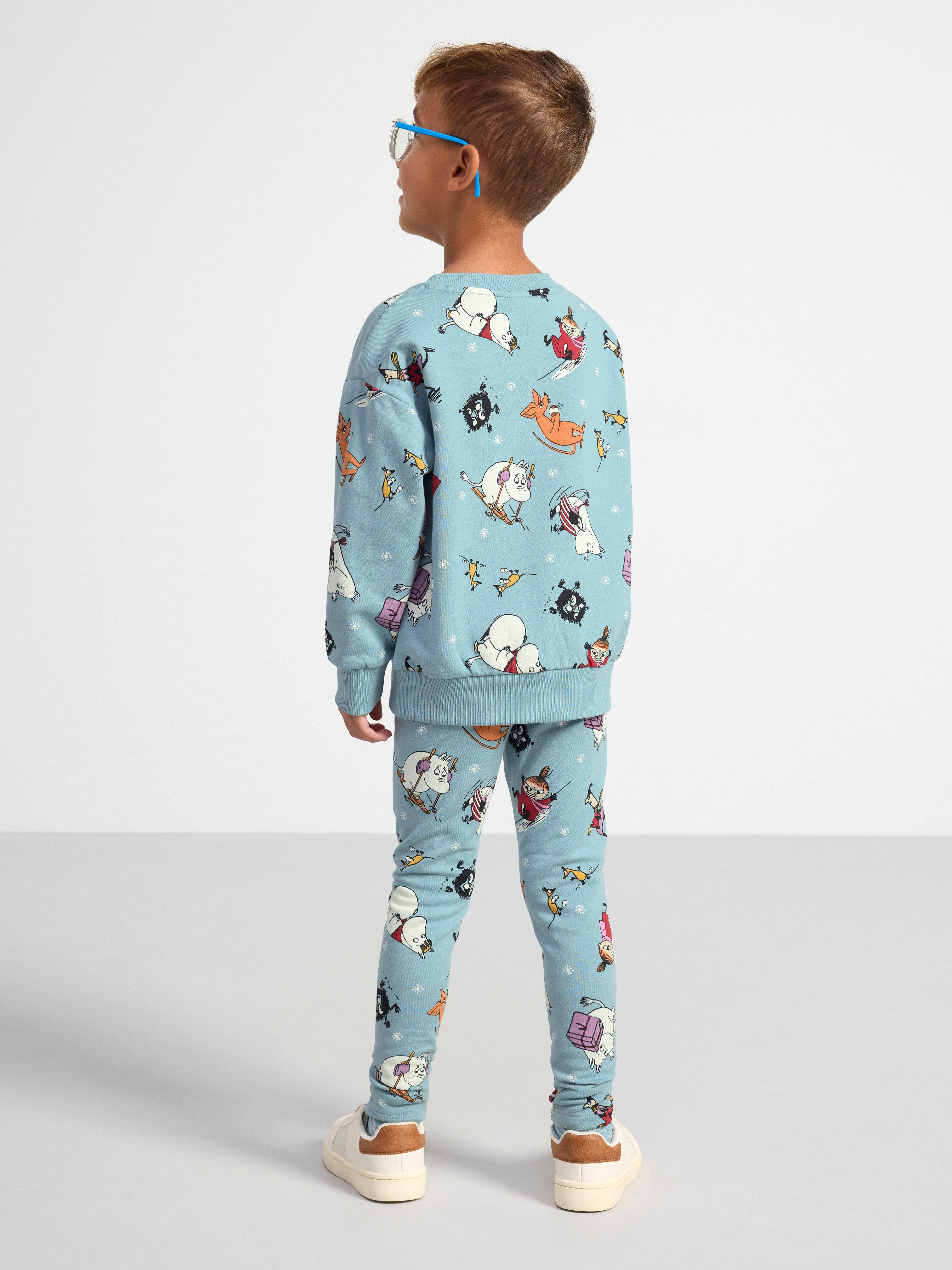 Leggings with Moomin Light Dusty Blue