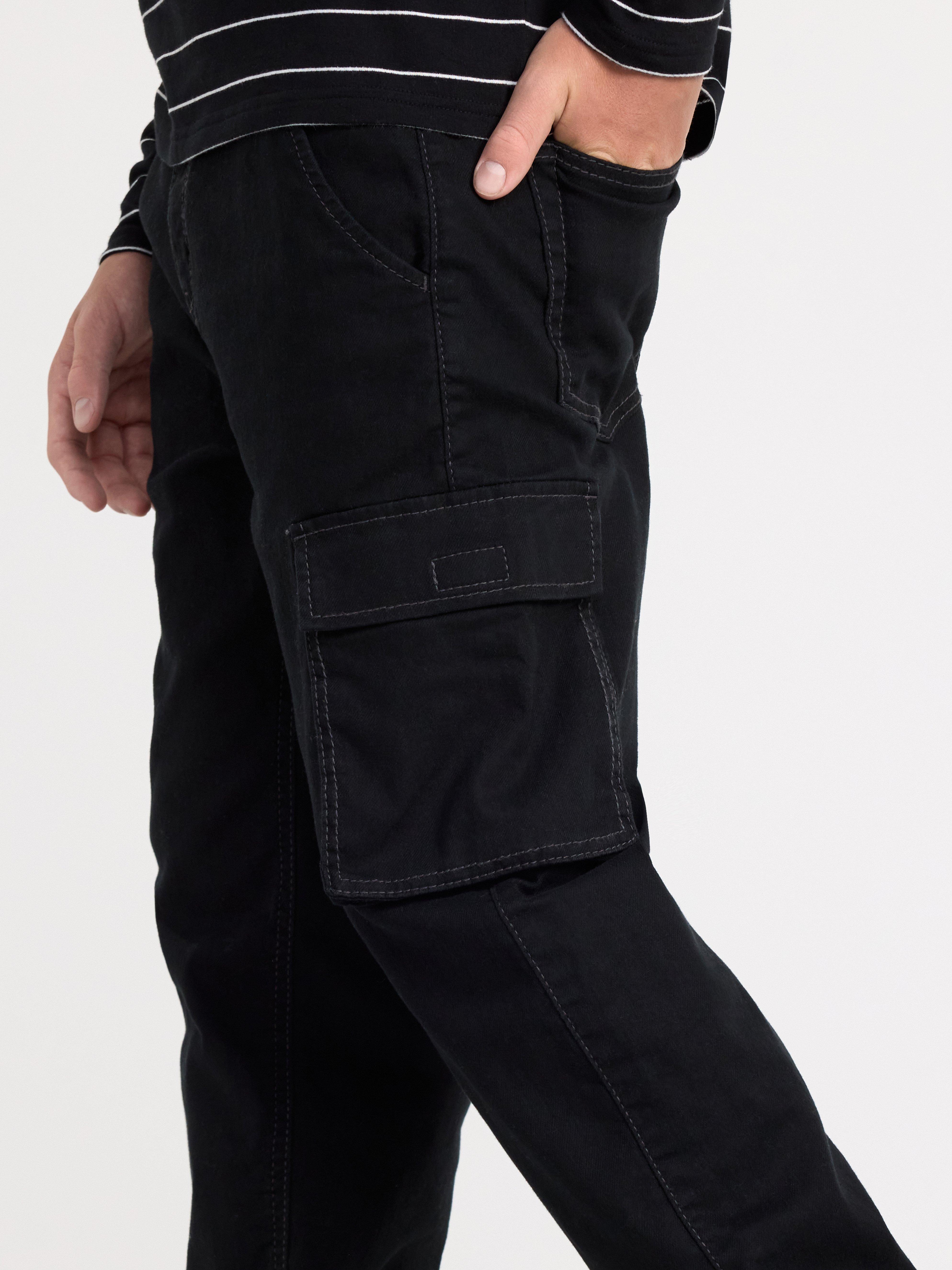 WILMER Cargo trousers with regular waist Black