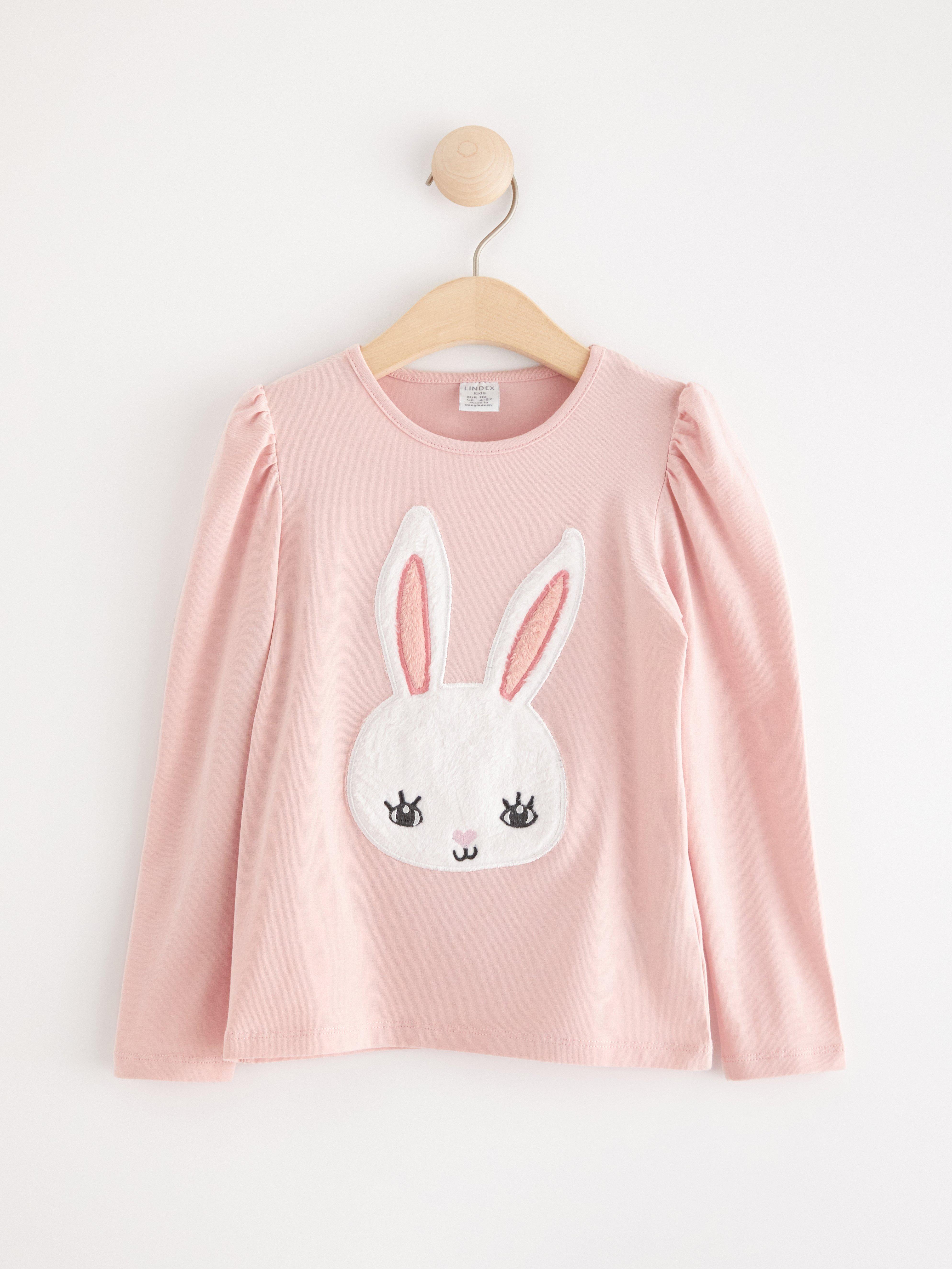 Long sleeve top with animal application Light Dusty Pink