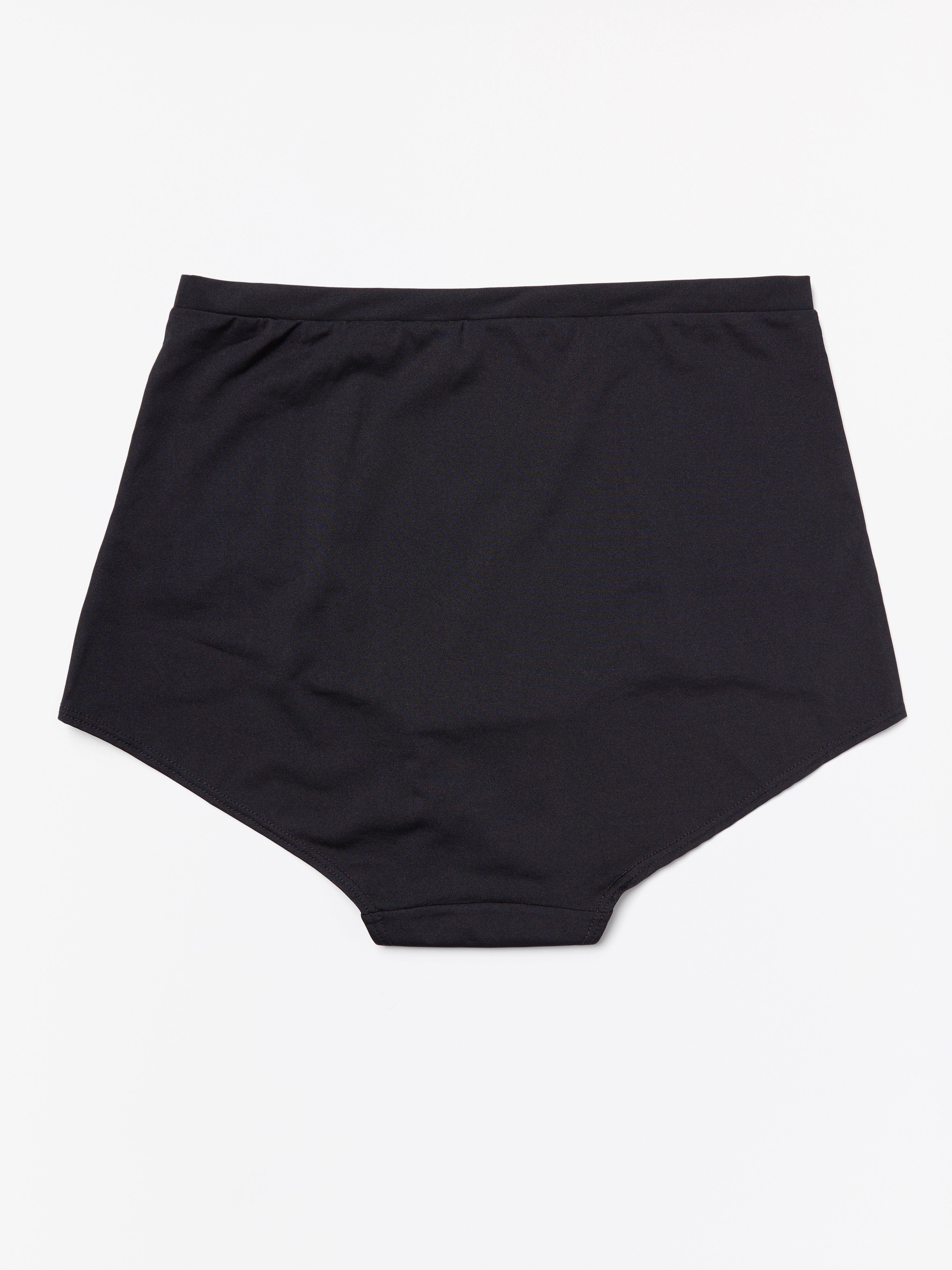 High waist brief with lace Black