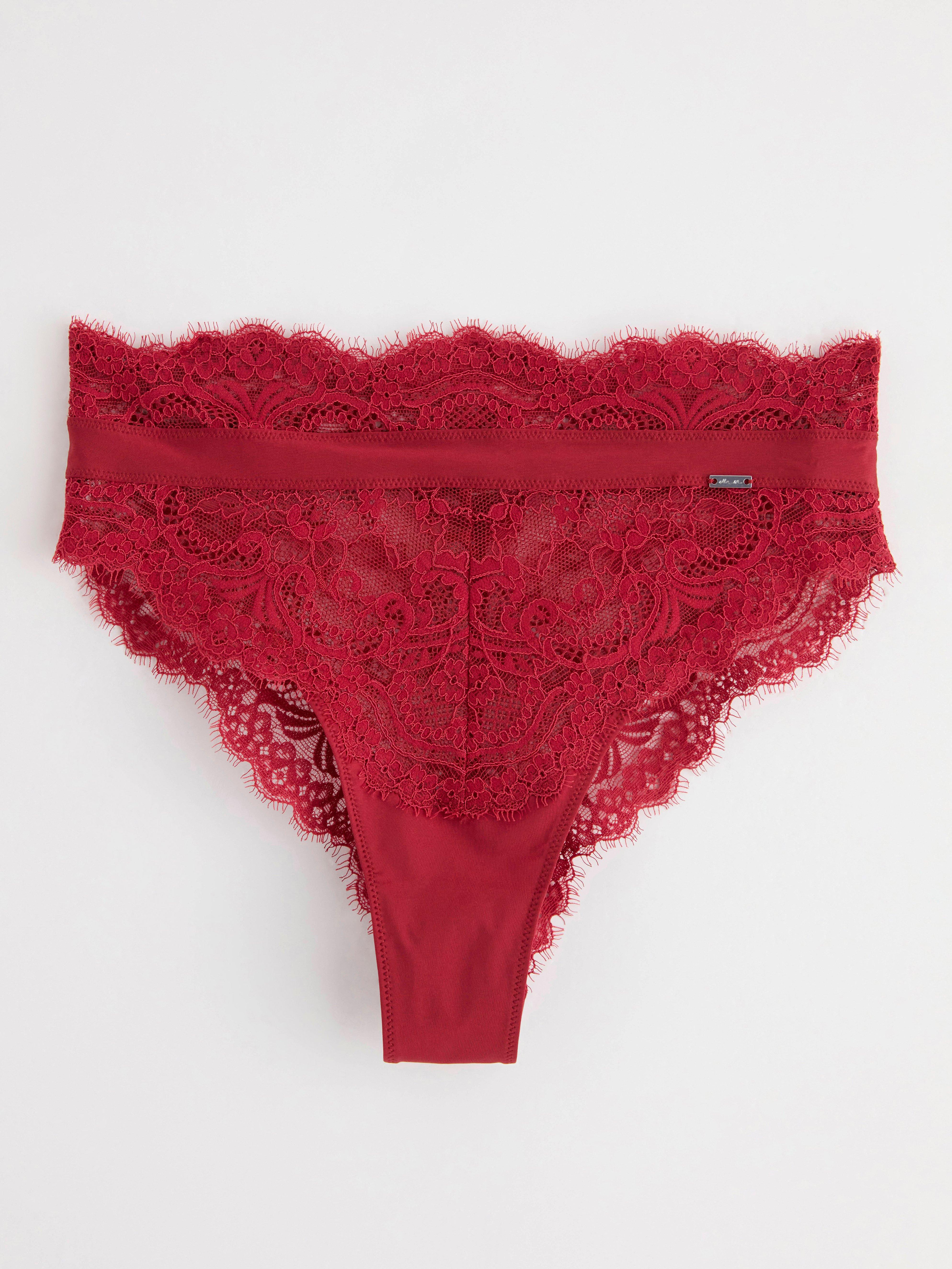 Brazilian high waist briefs Dark Red