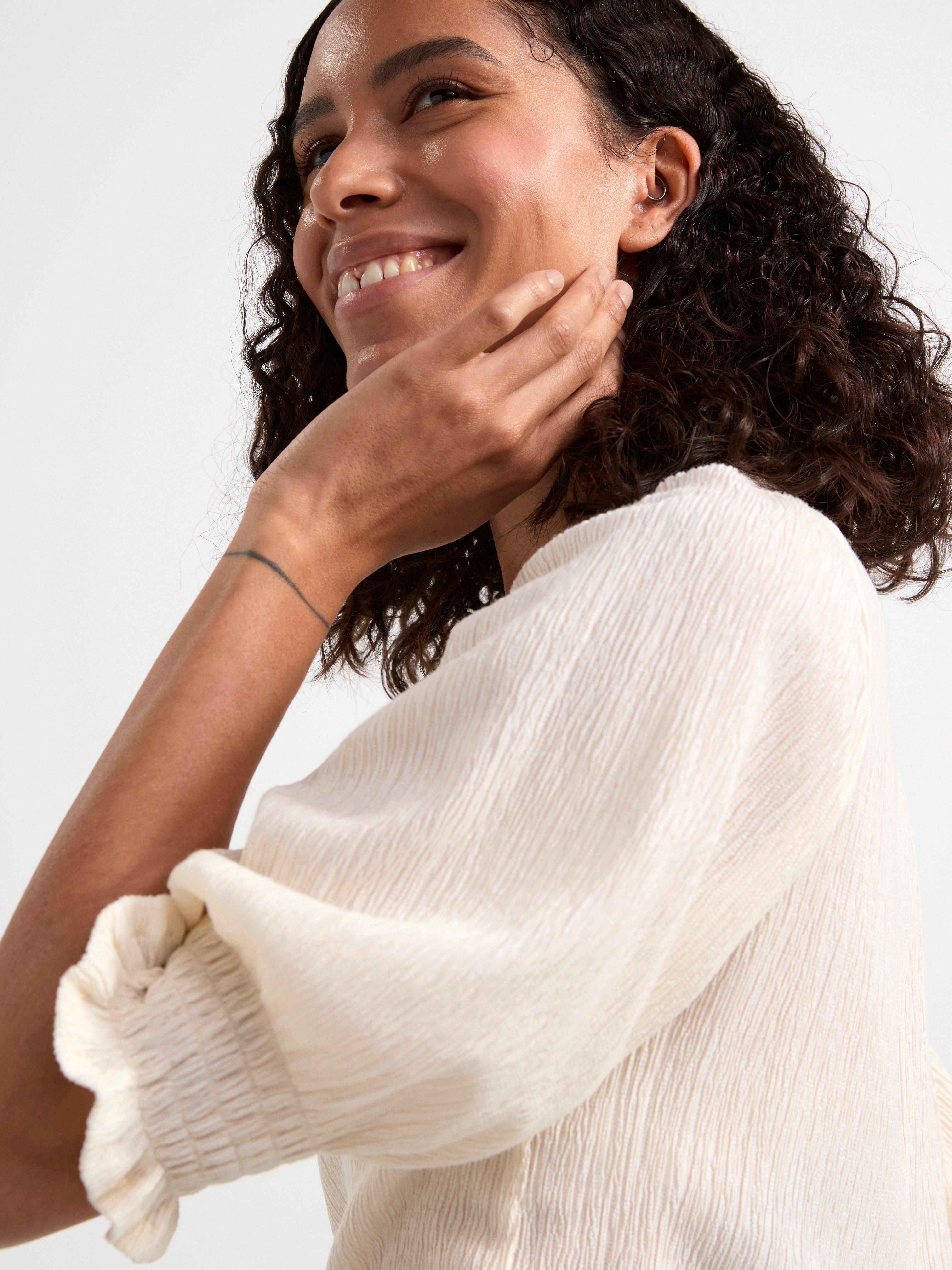 Puff sleeve top Light Beige