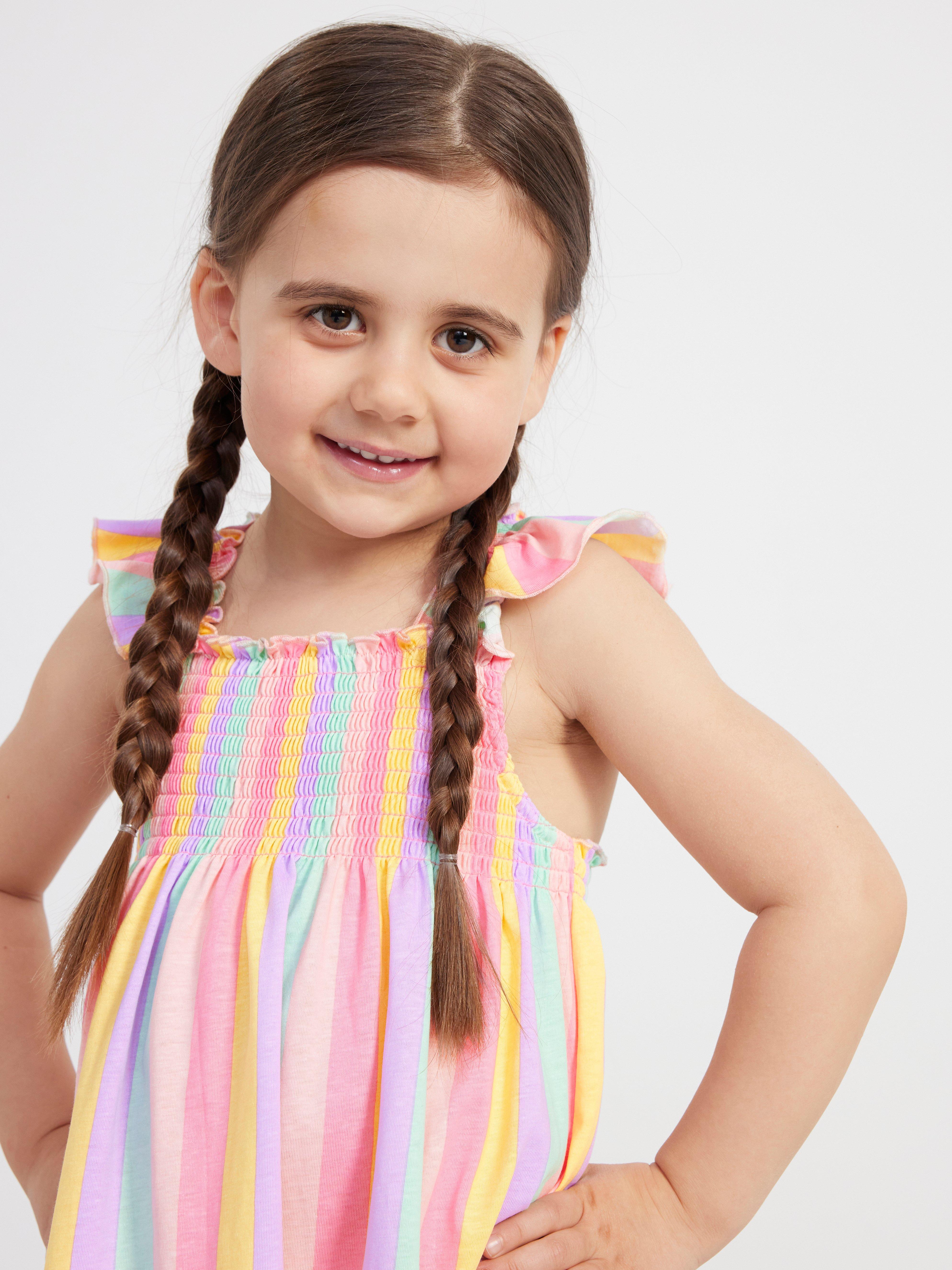 Sleeveless dress with allover pattern Light Yellow