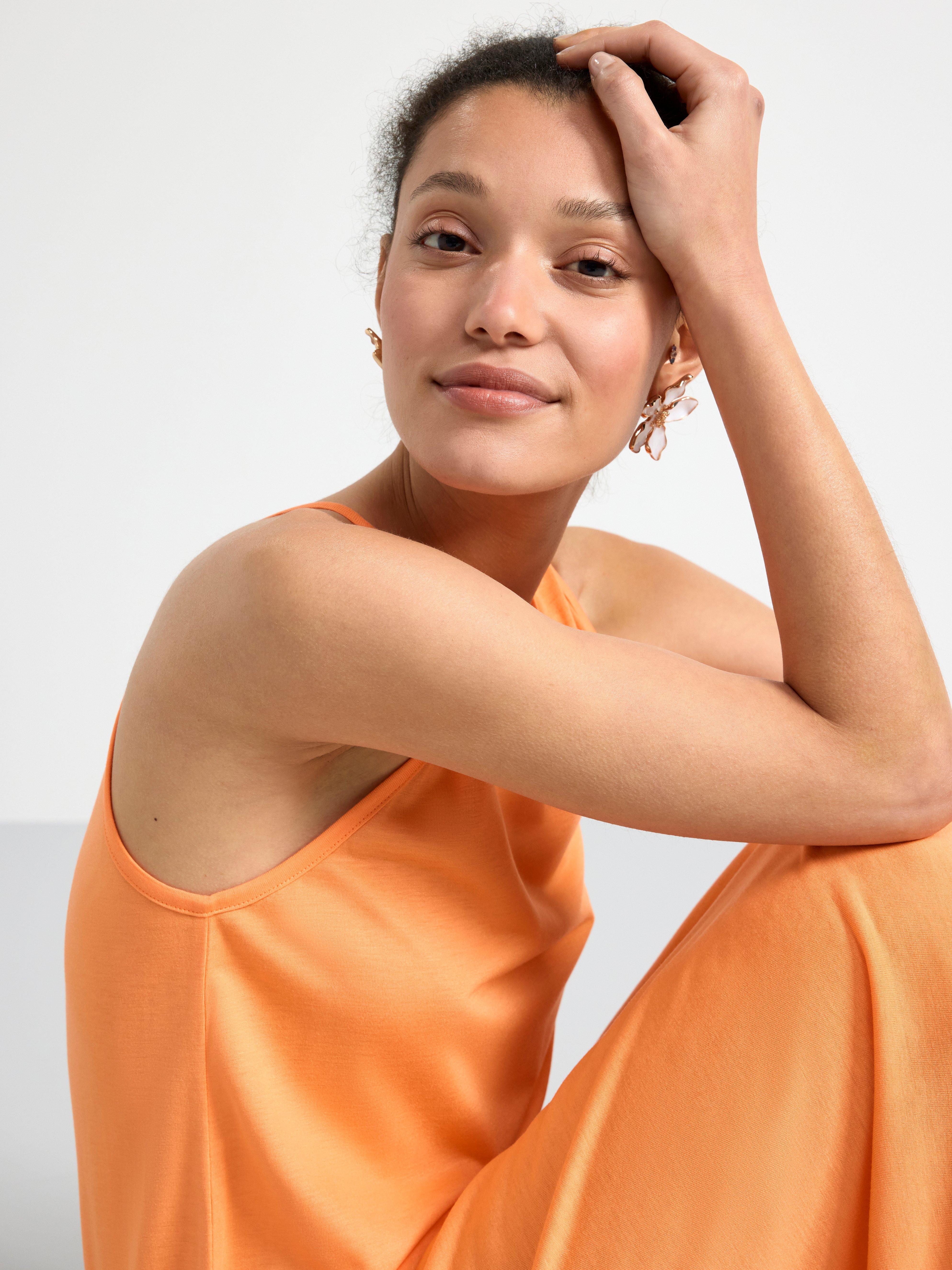 Long slip on dress Light Orange