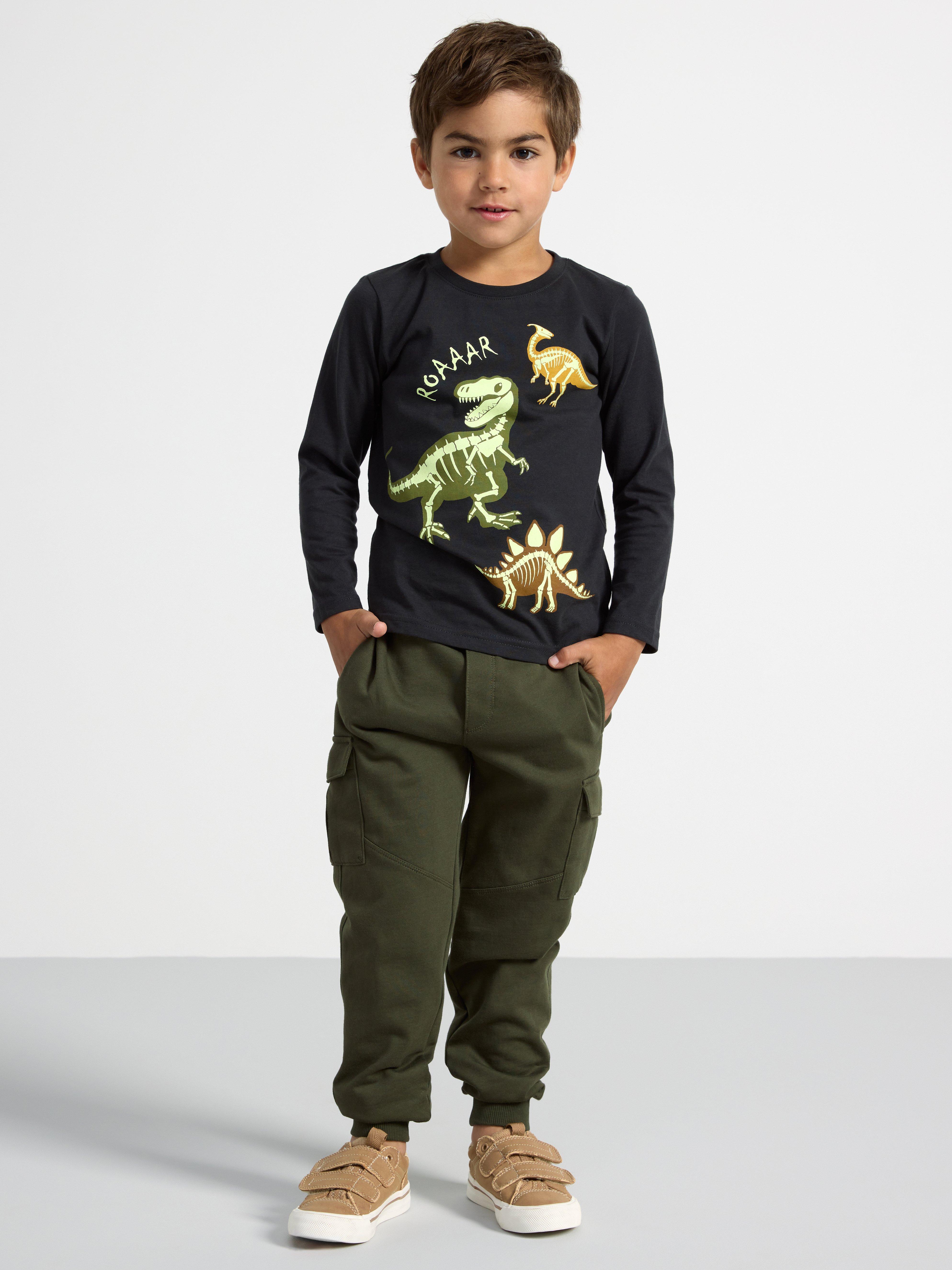 Joggers with brushed inside Dark Khaki Green