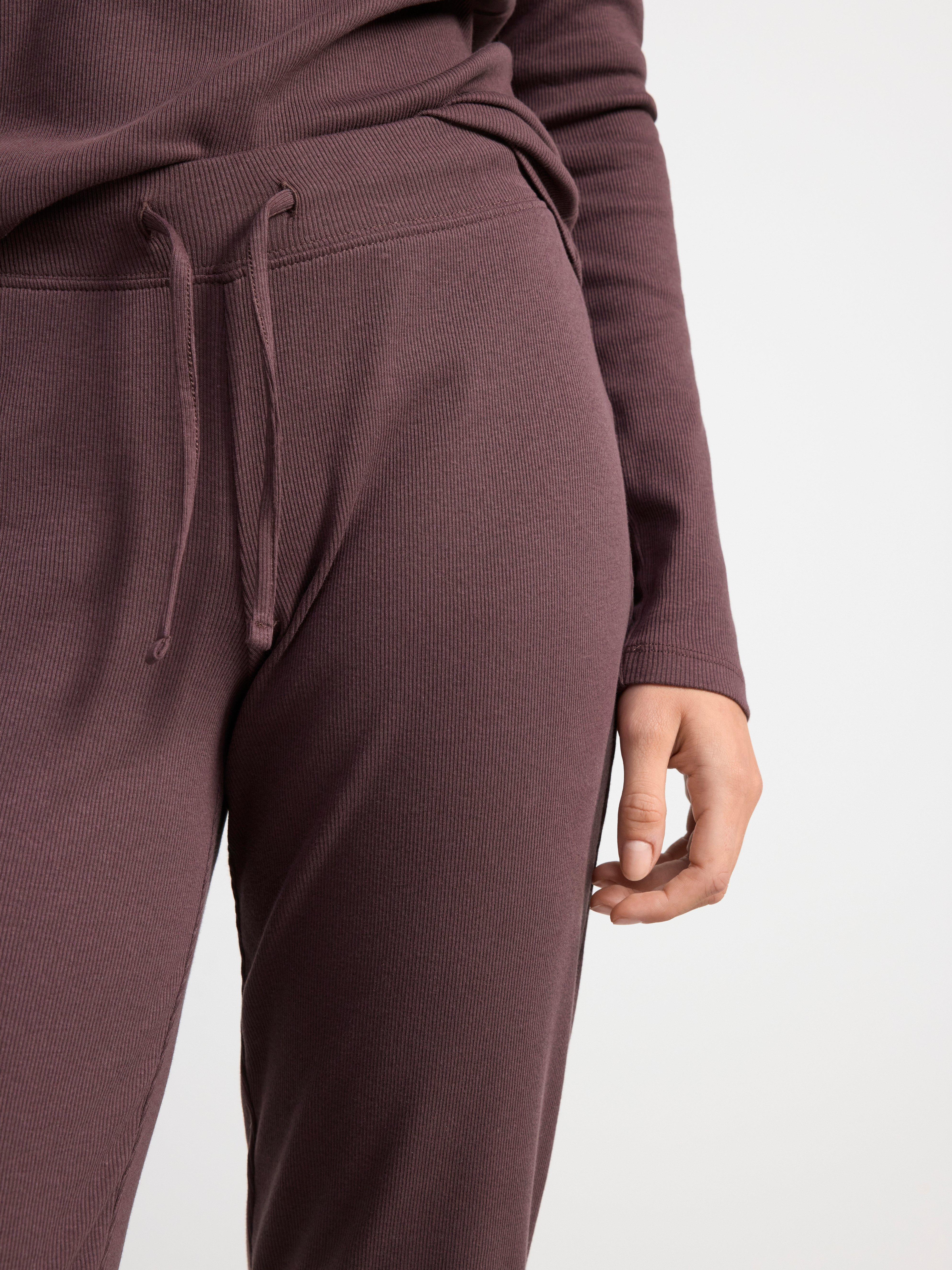 Ribbed pyjama trousers Dark Dusty Lilac