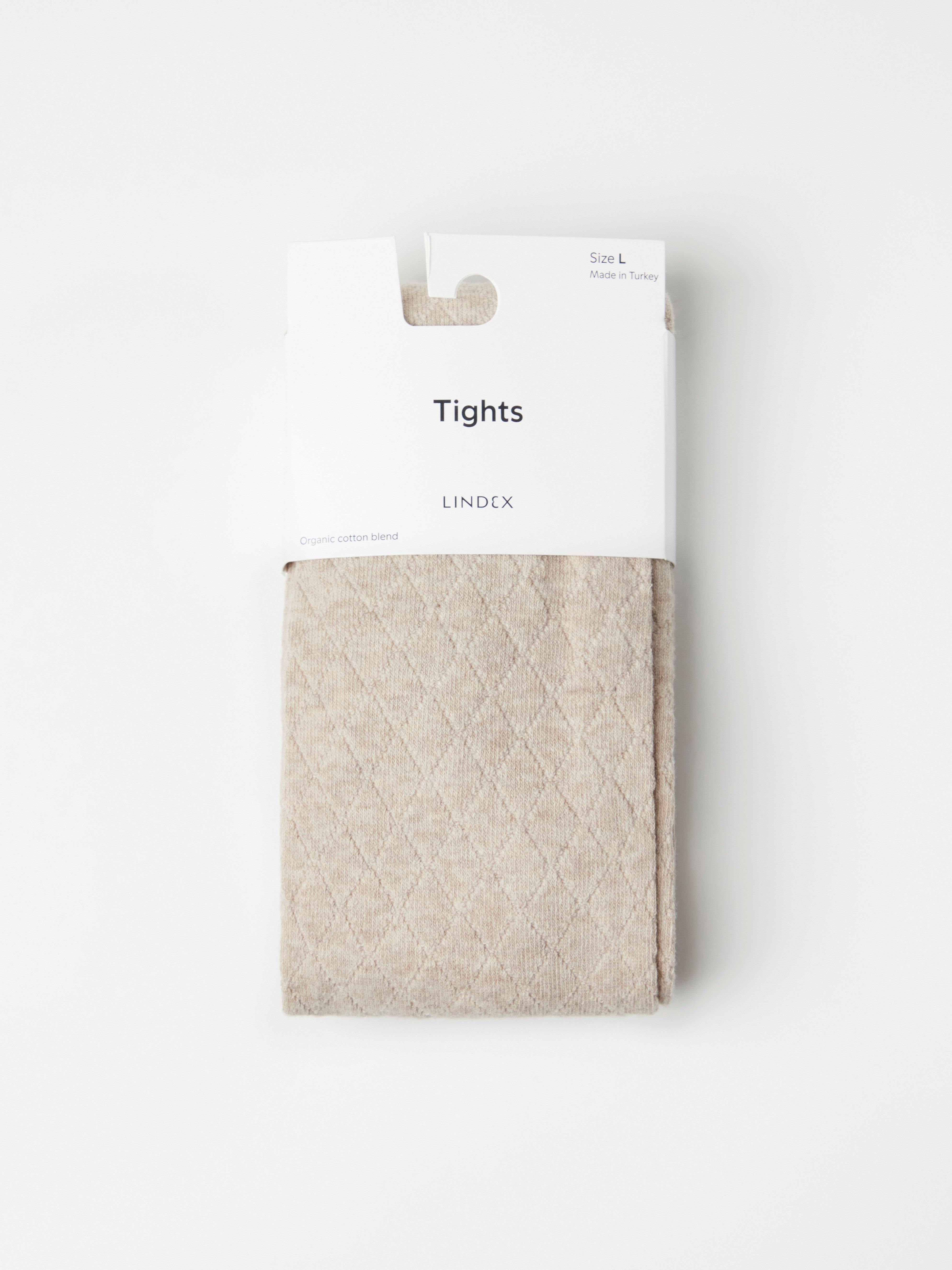 Jacquard patterned tights Light beige melange