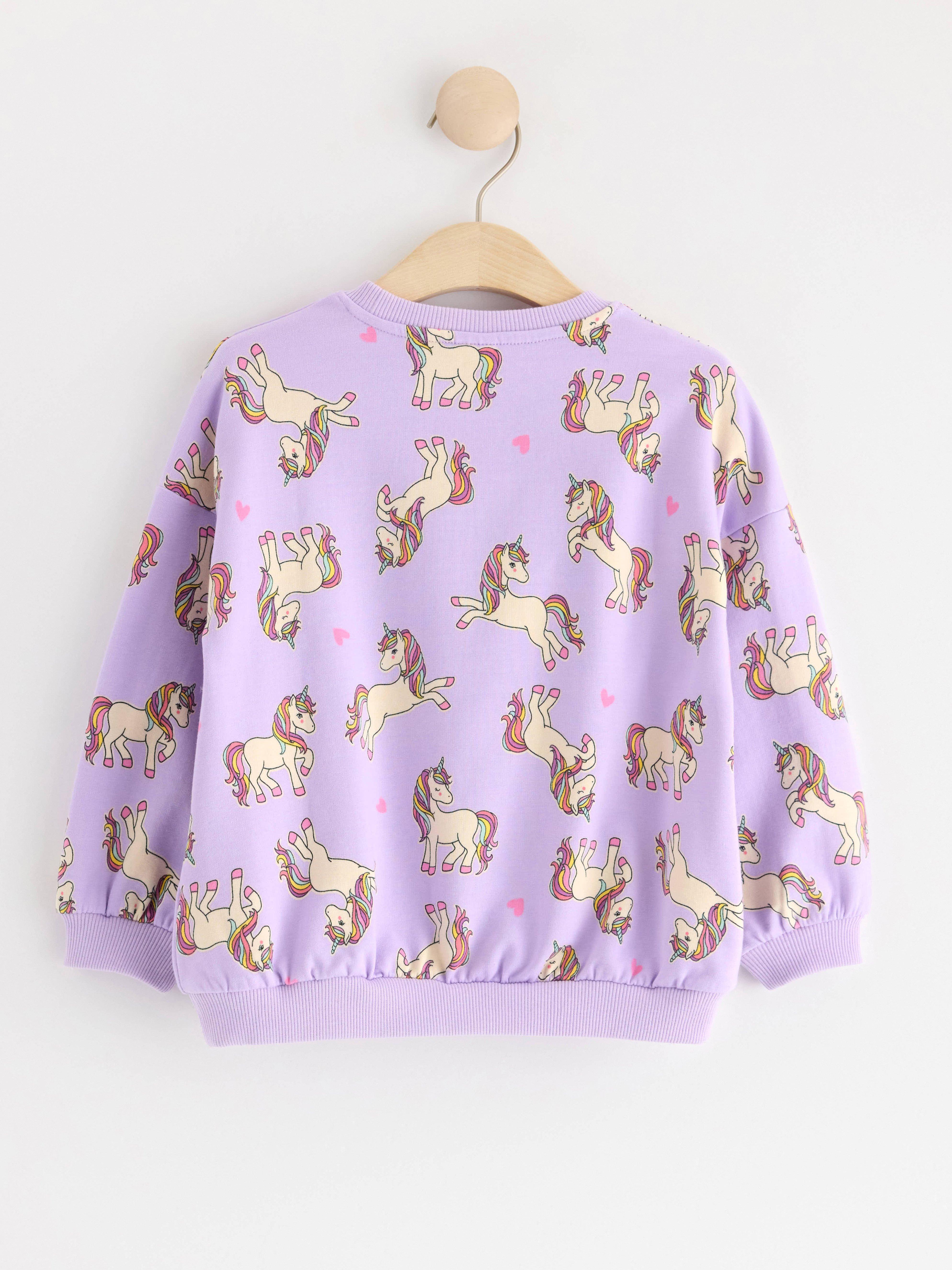 Sweatshirt with unicorns Light Lilac