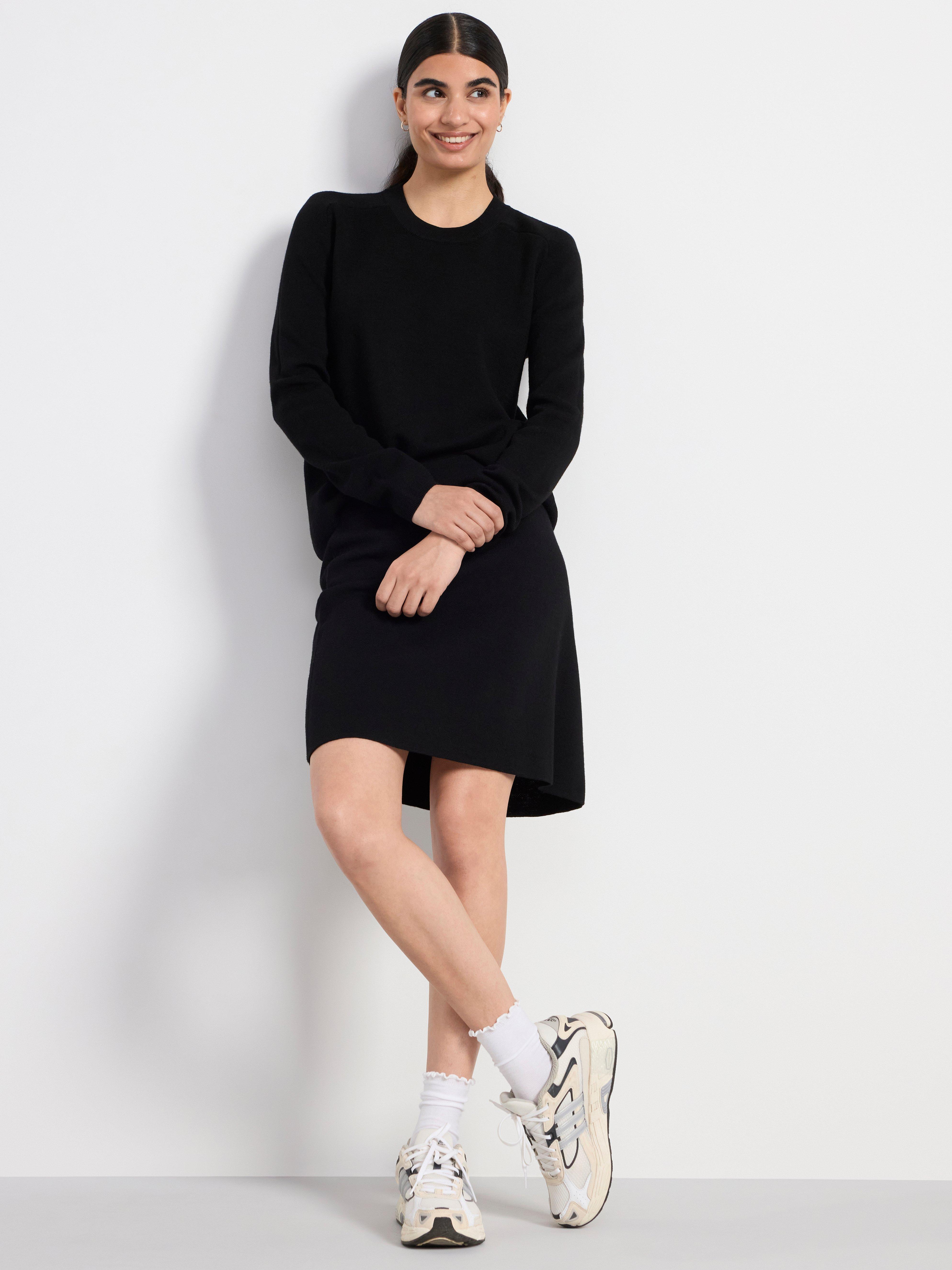 Knitted mini skirt in merino wool Black
