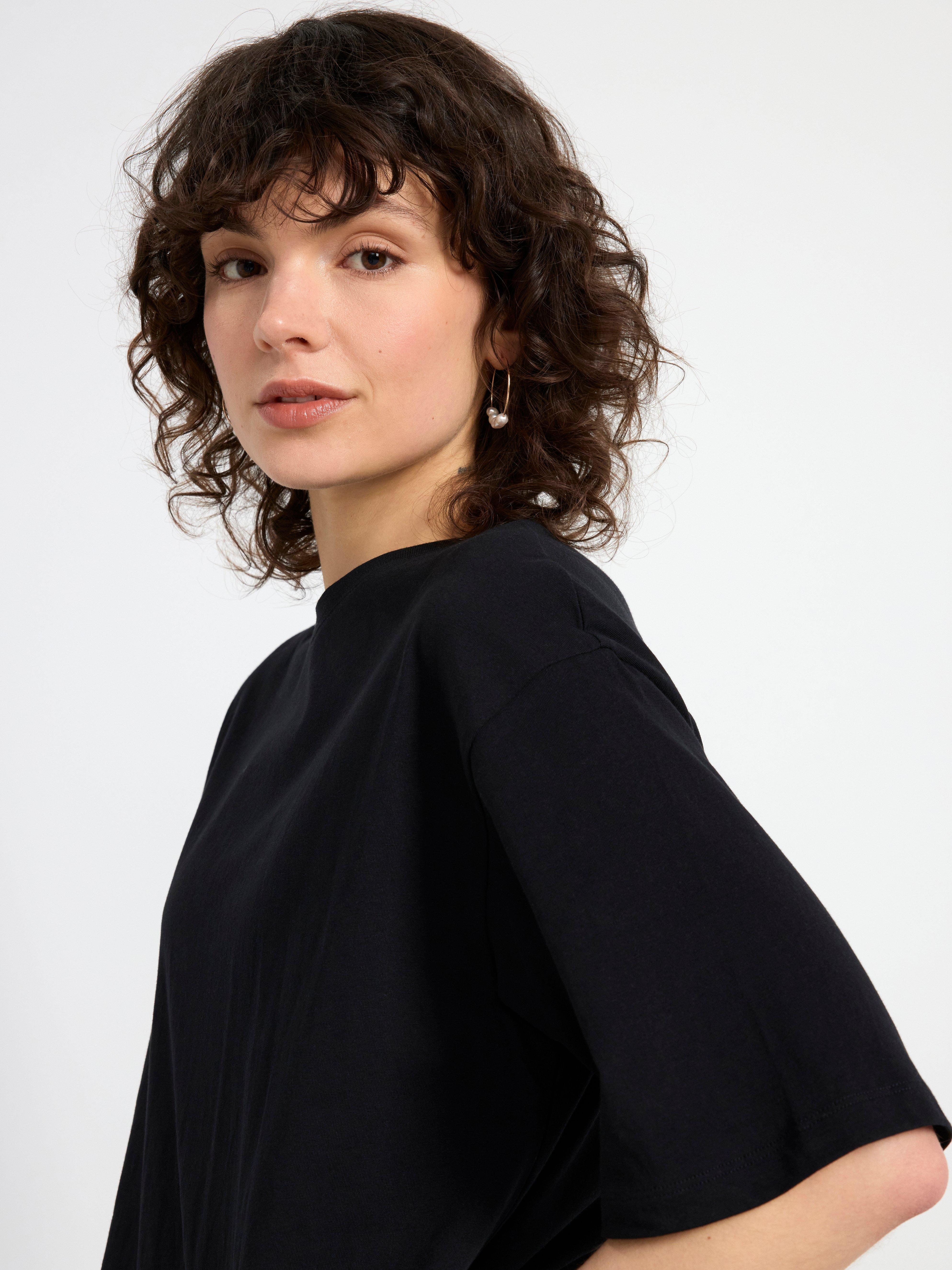 Short sleeve t-shirt dress Black