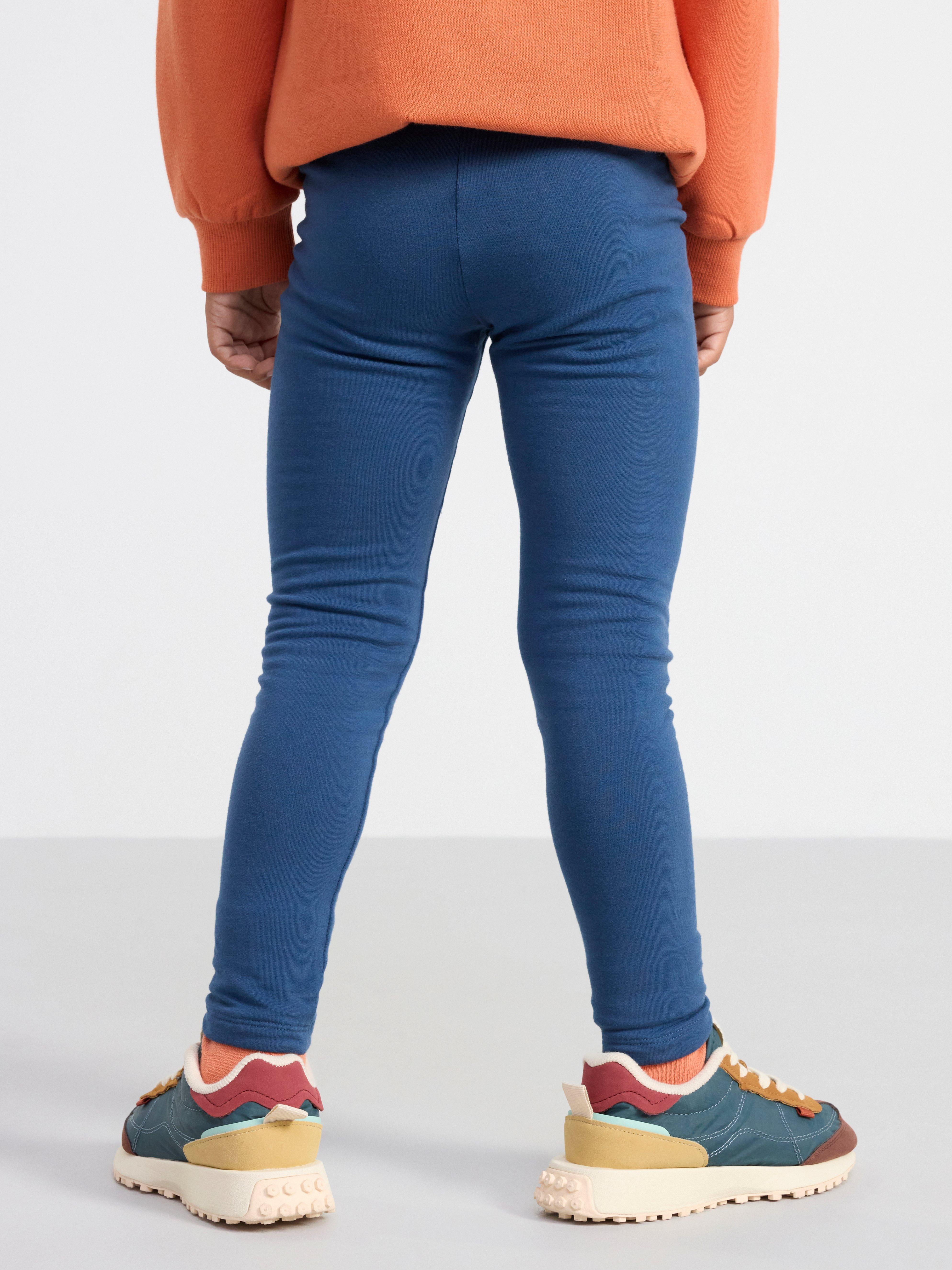 Leggings with brushed inside Dark Dusty Blue