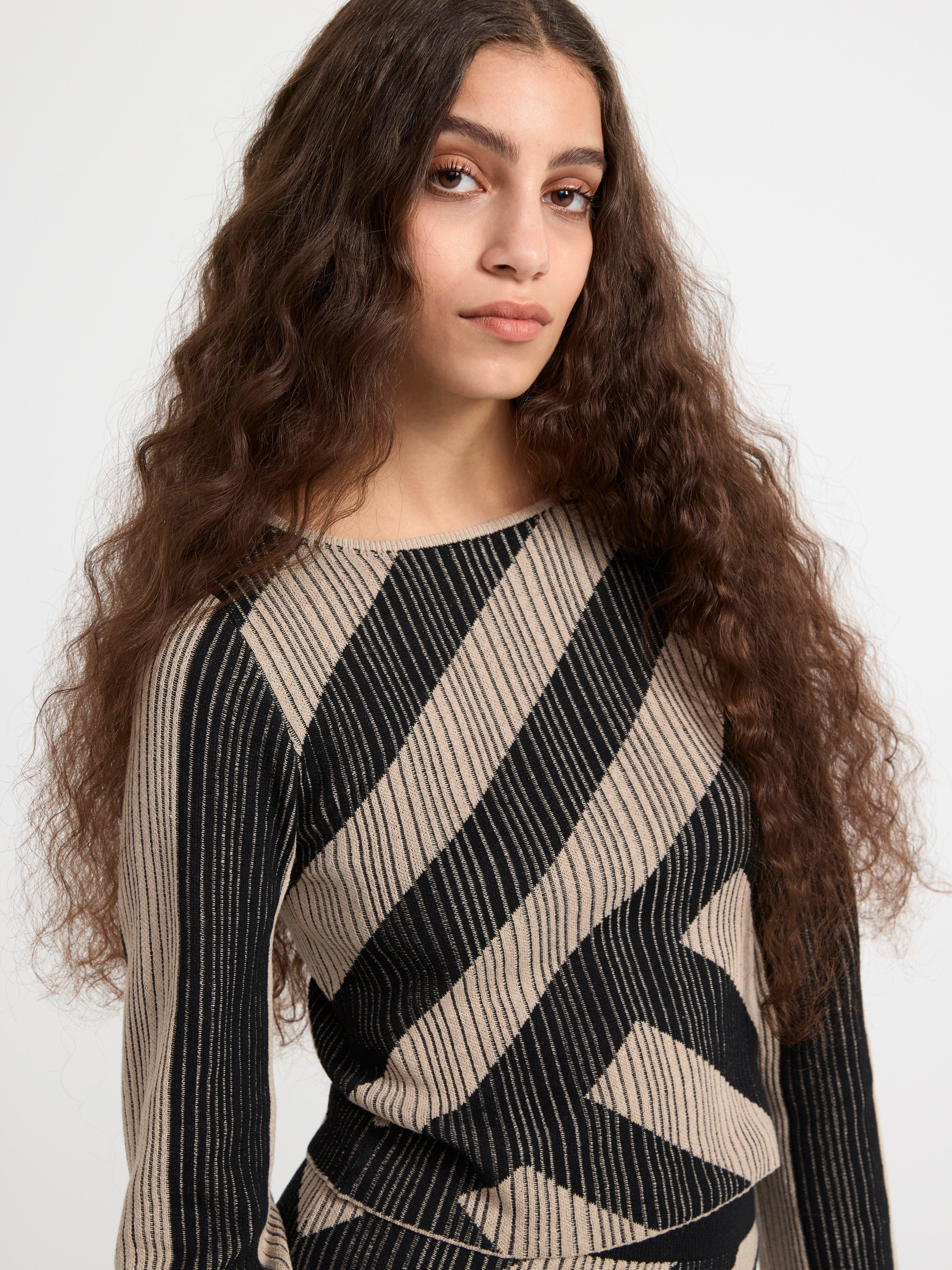 Knitted long sleeve top Black