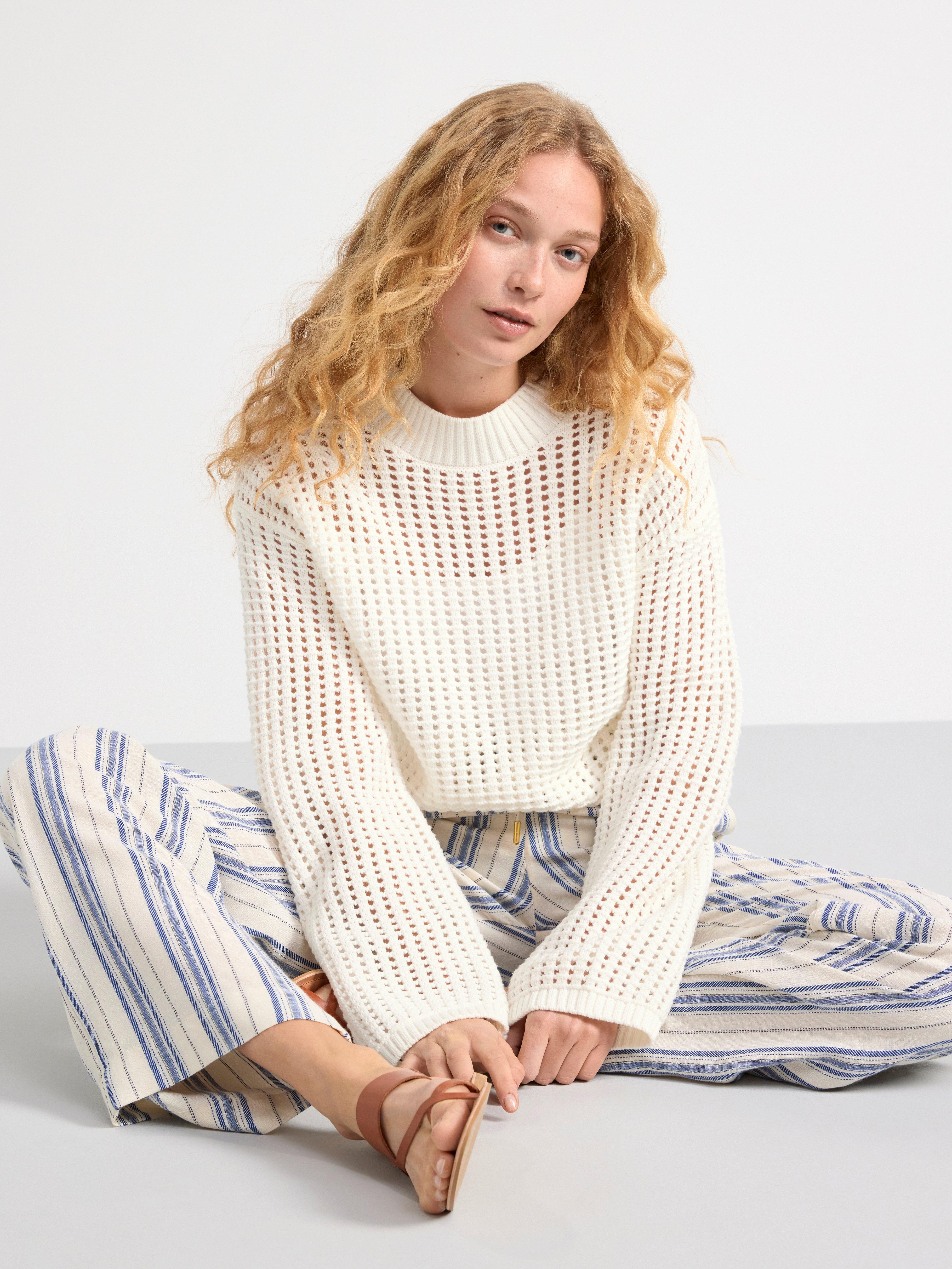Hole knitted jumper Light Dusty White