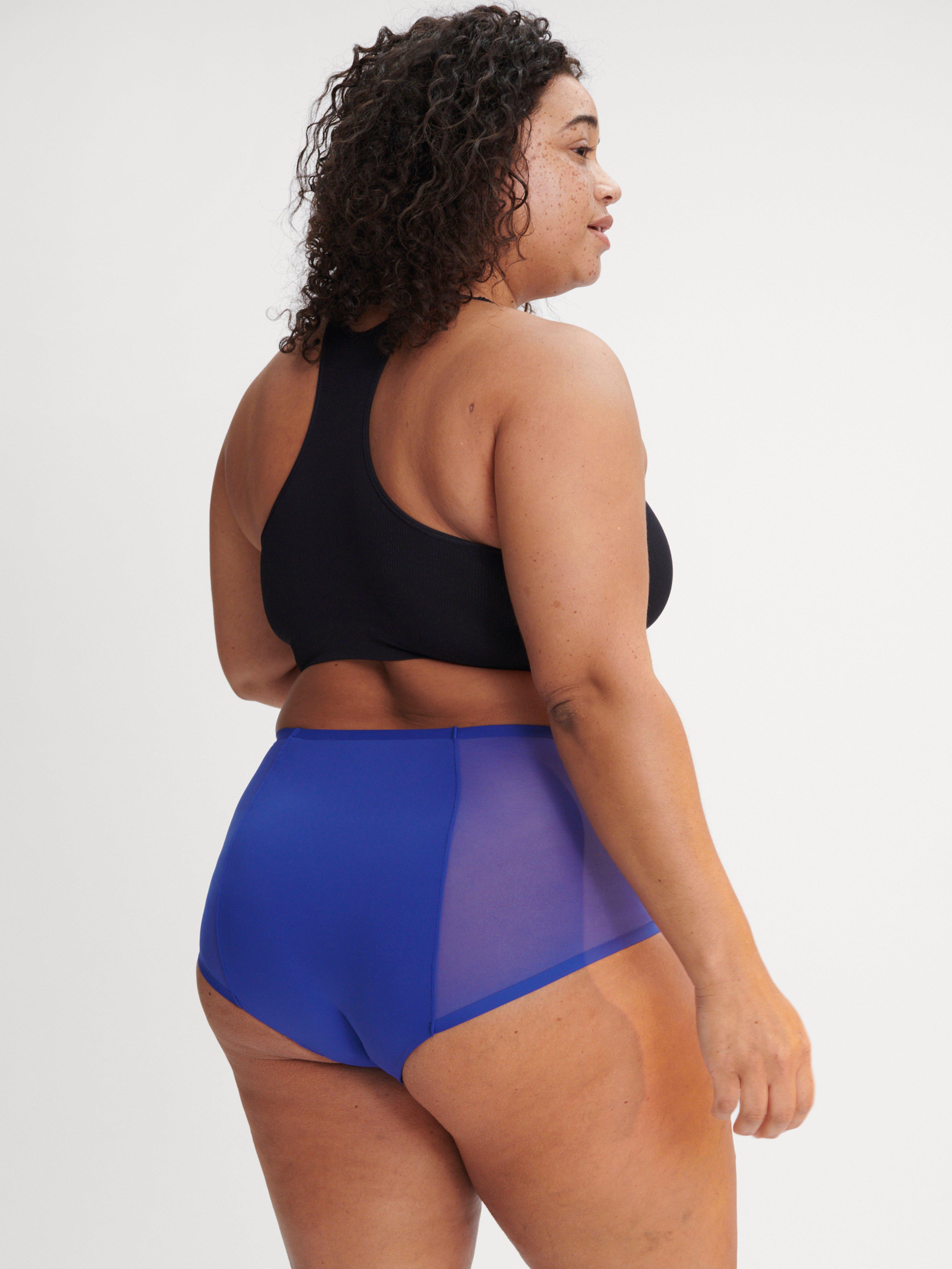 Engineered High Waist Mesh Period Proof – Period Panty Medium Absorbency Neon Blue