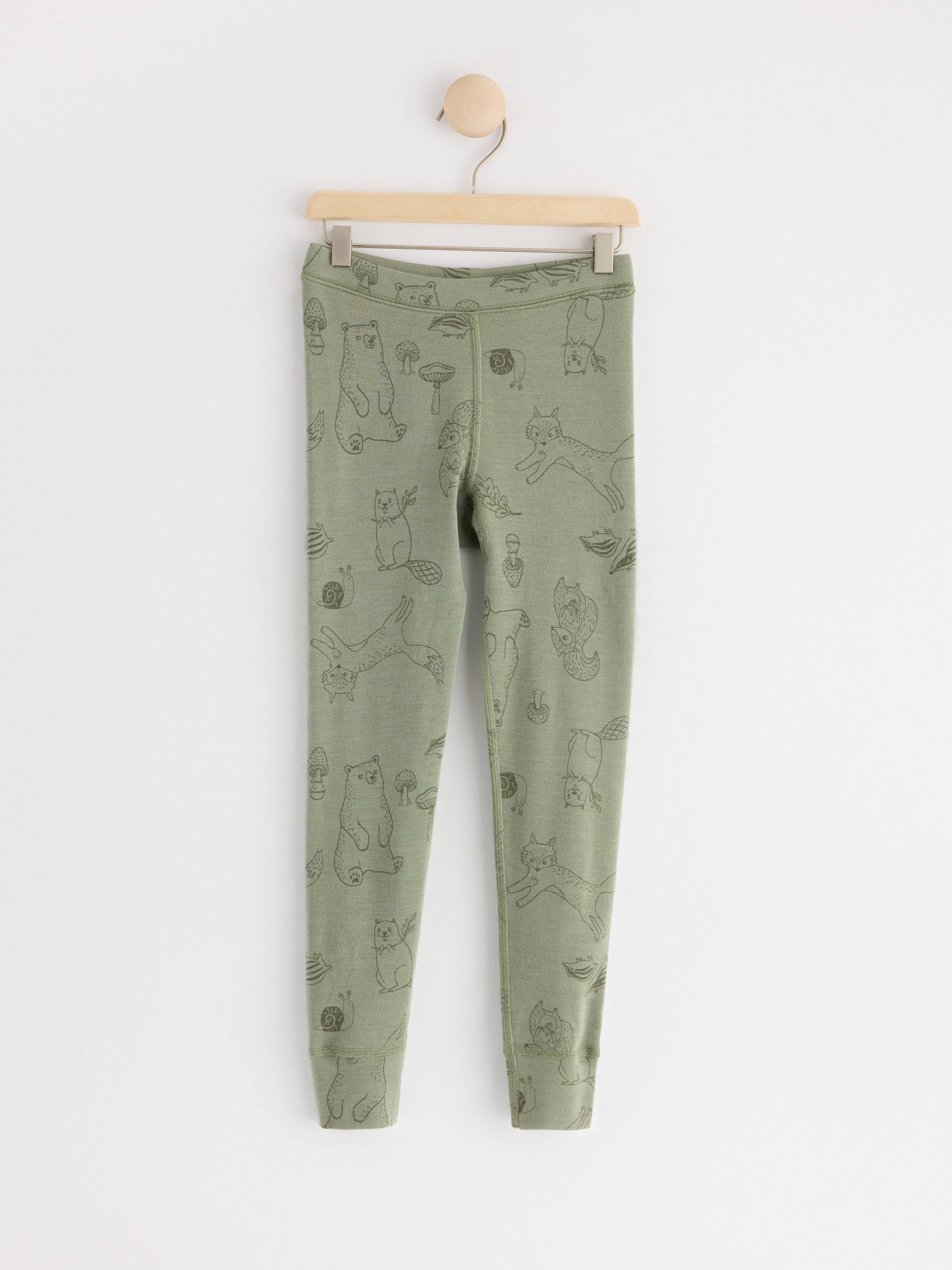 Leggings in merino wool Light Dusty Green