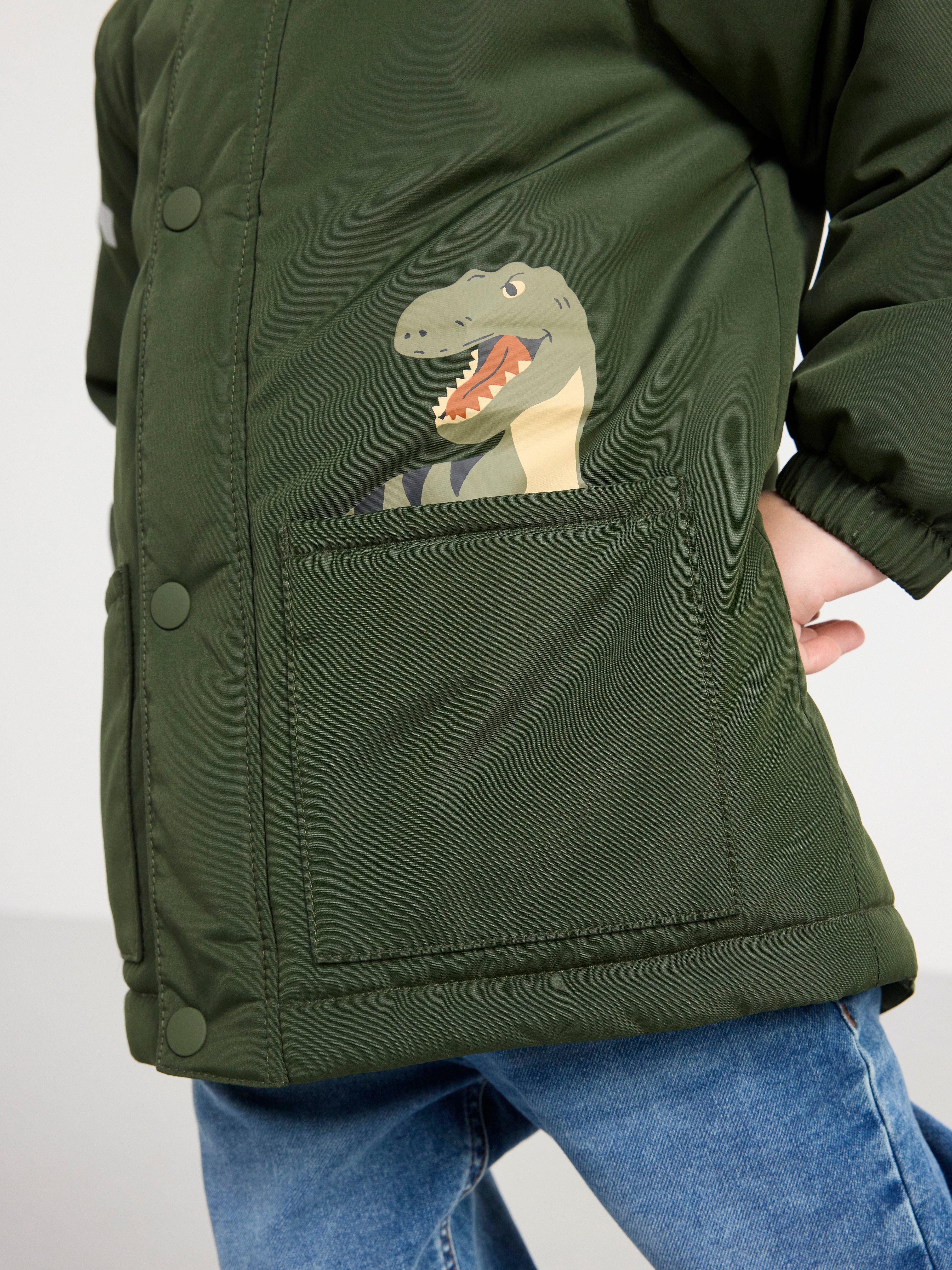 Water repellent padded jacket Dark dusty green