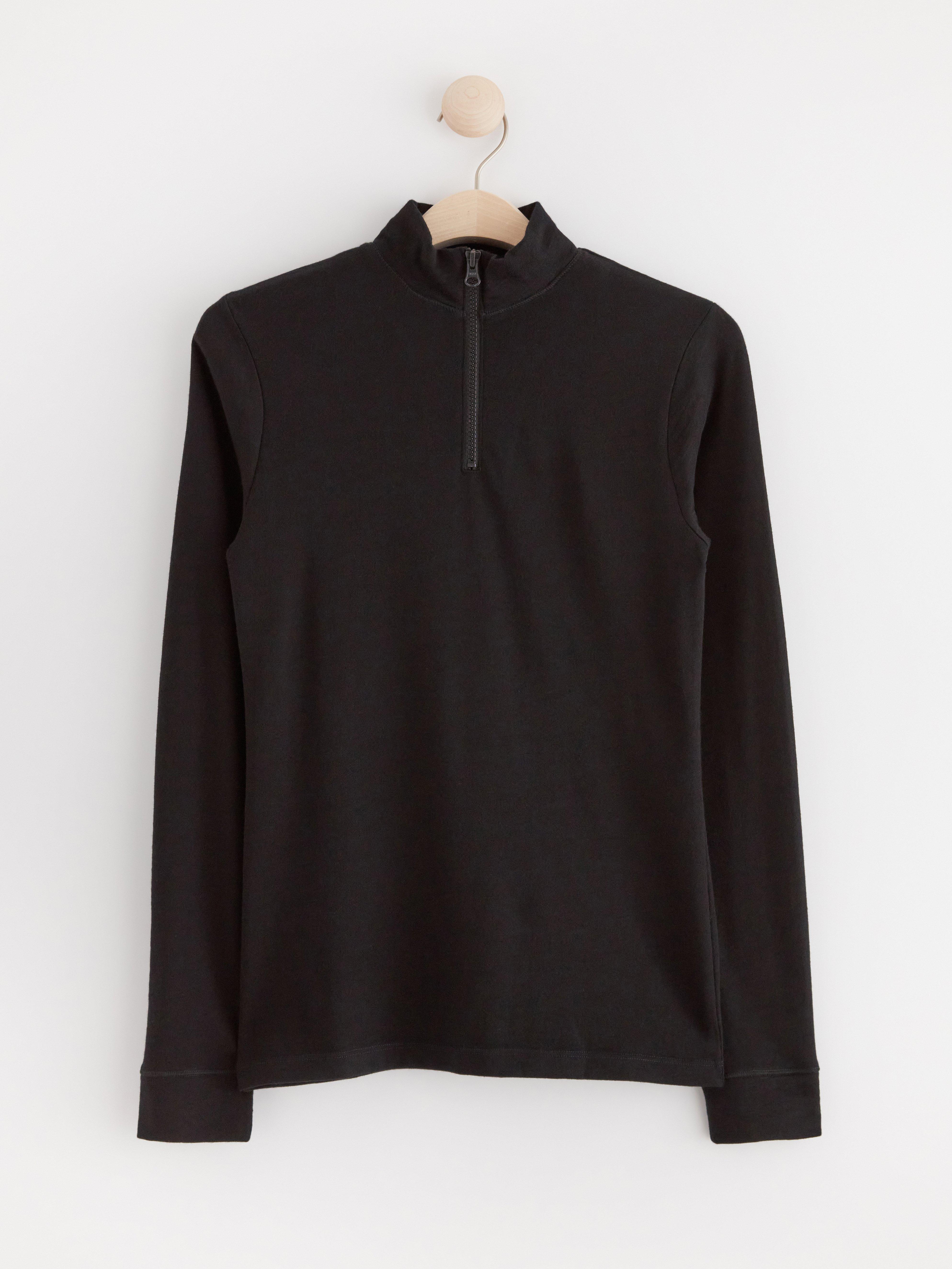 Knitted jumper in merino wool terry Black