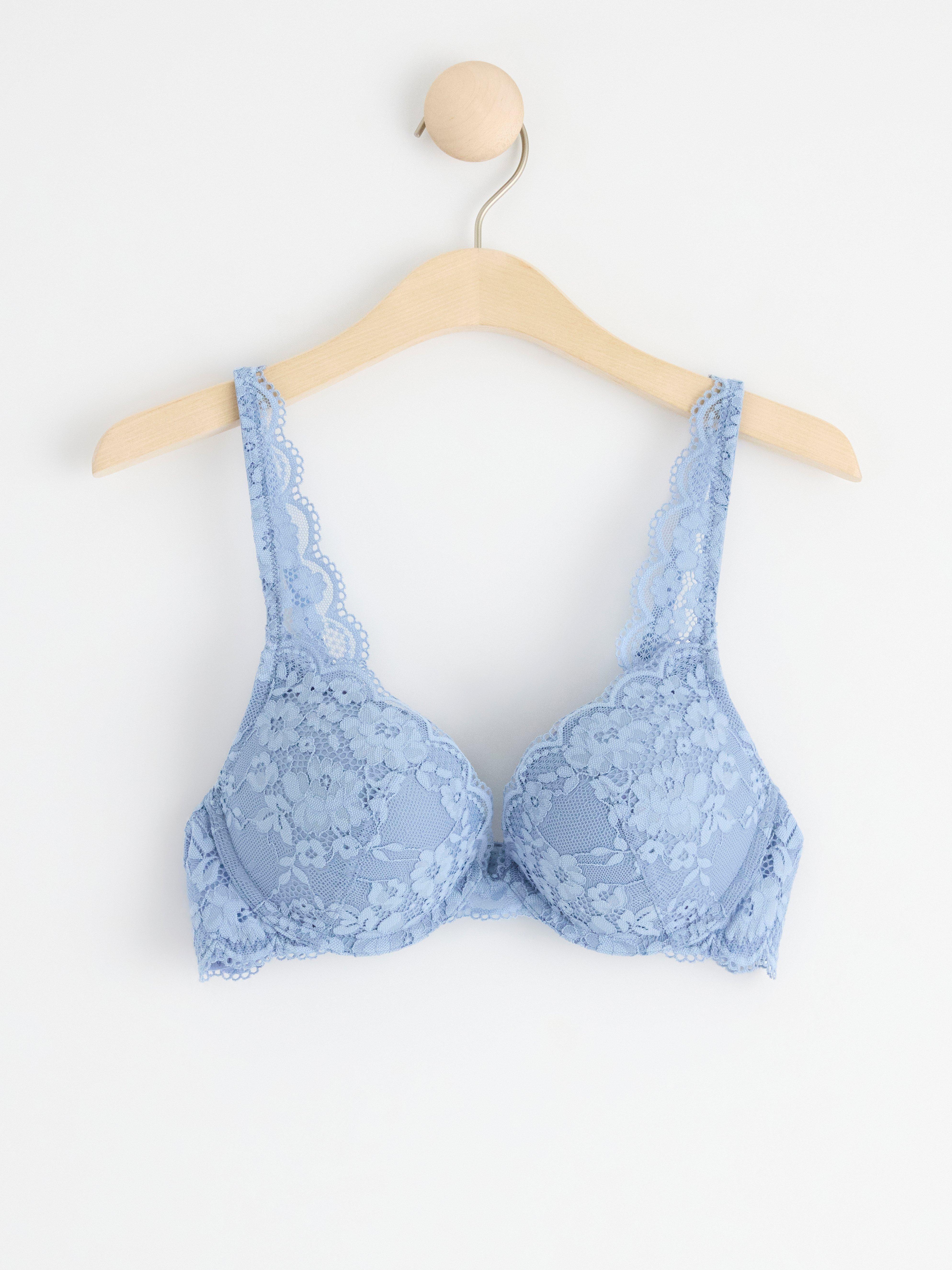 Malva push-up bra with lace Light Blue