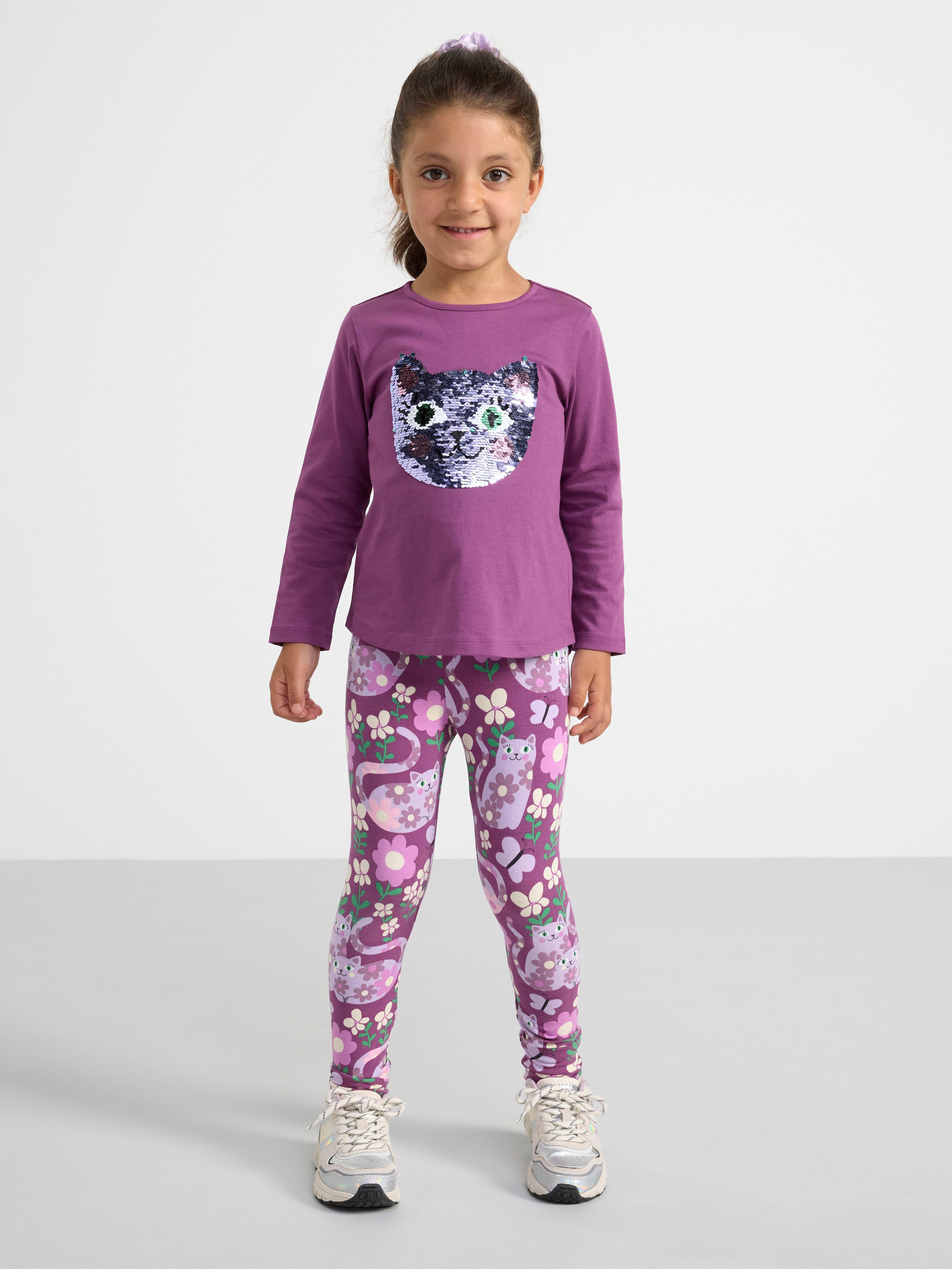 Long sleeve top with reversible sequins LILAC