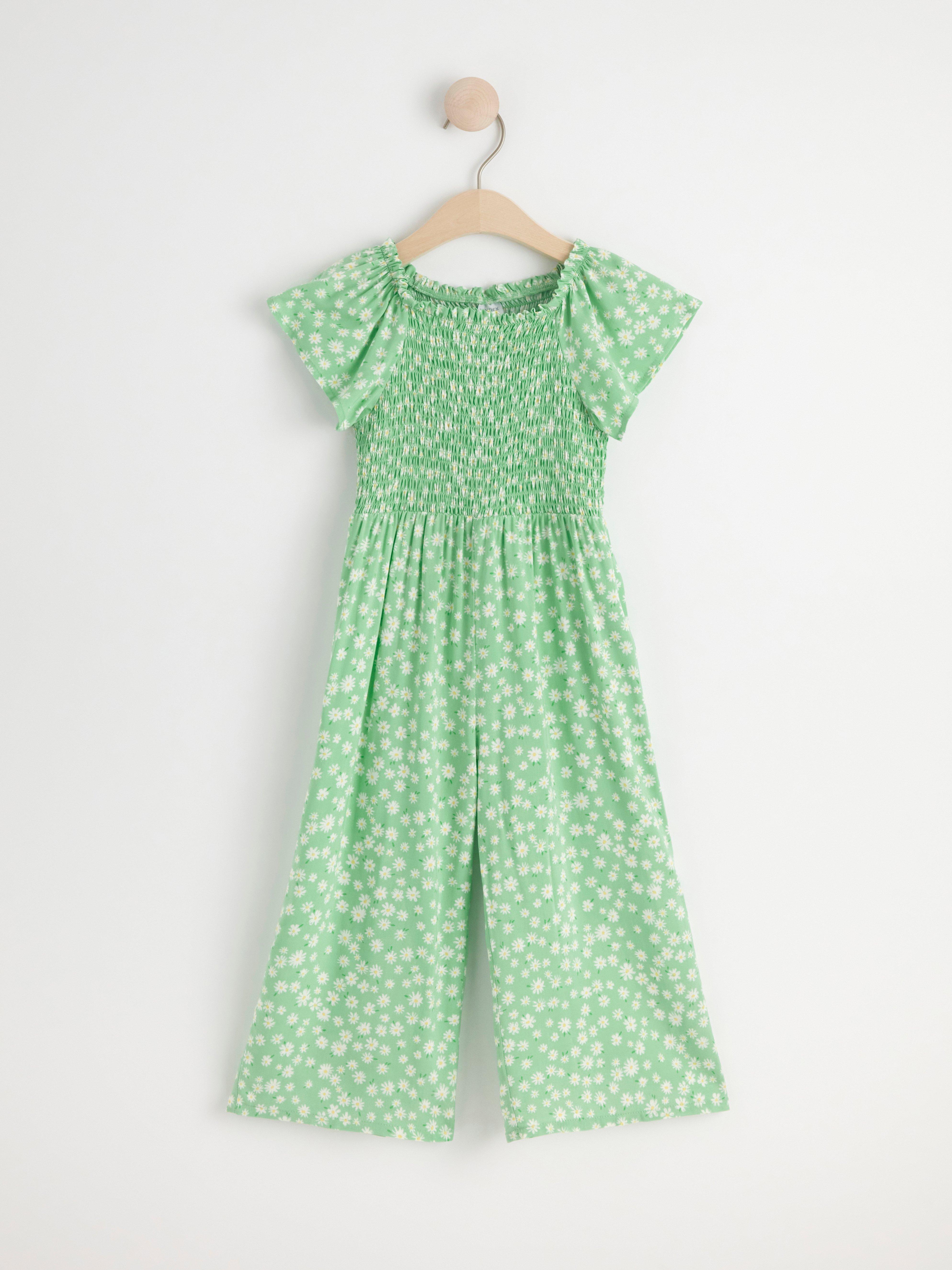 Jumpsuit with smock Green