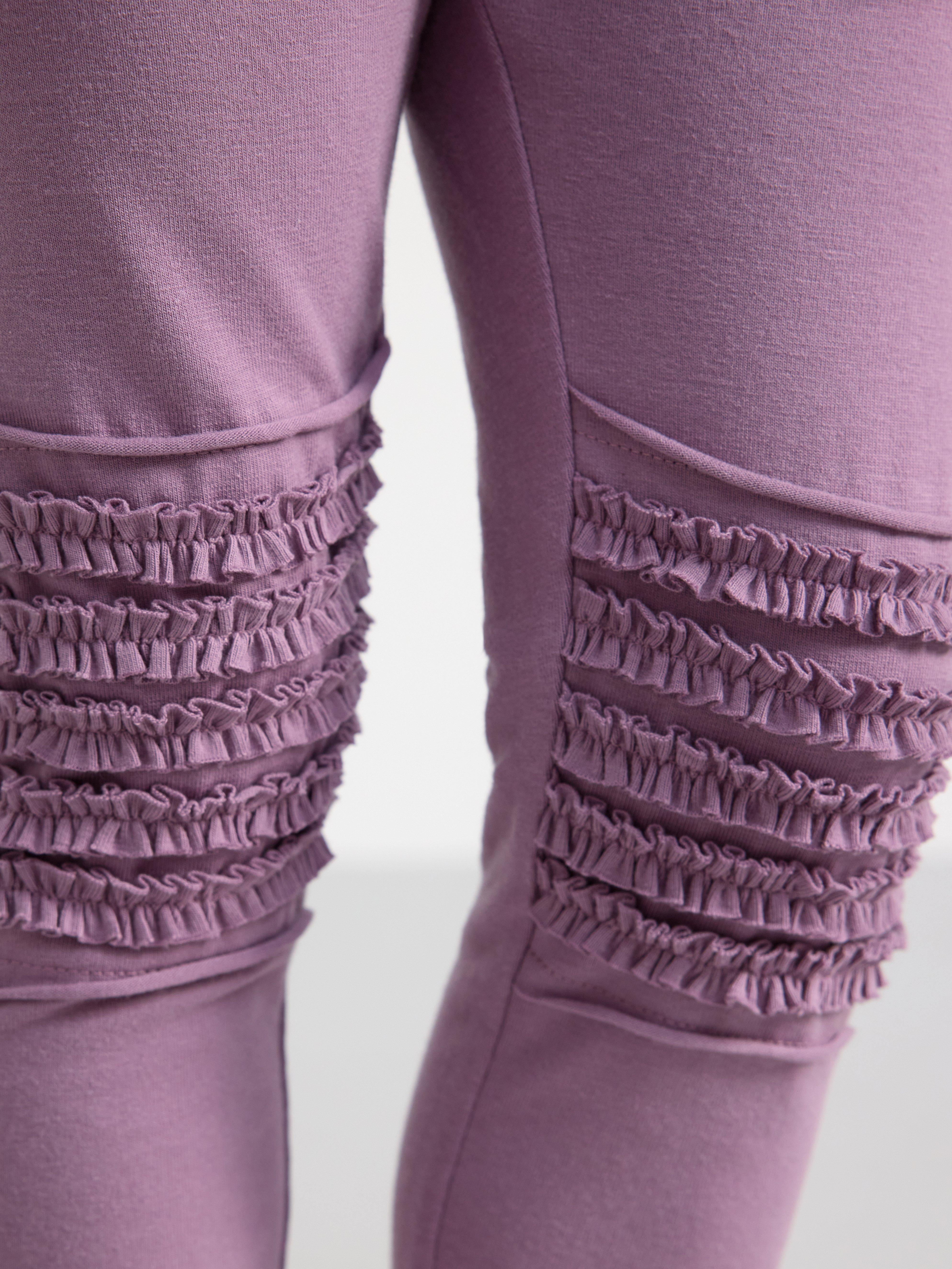 2-pack Leggings with frill Dark Lilac