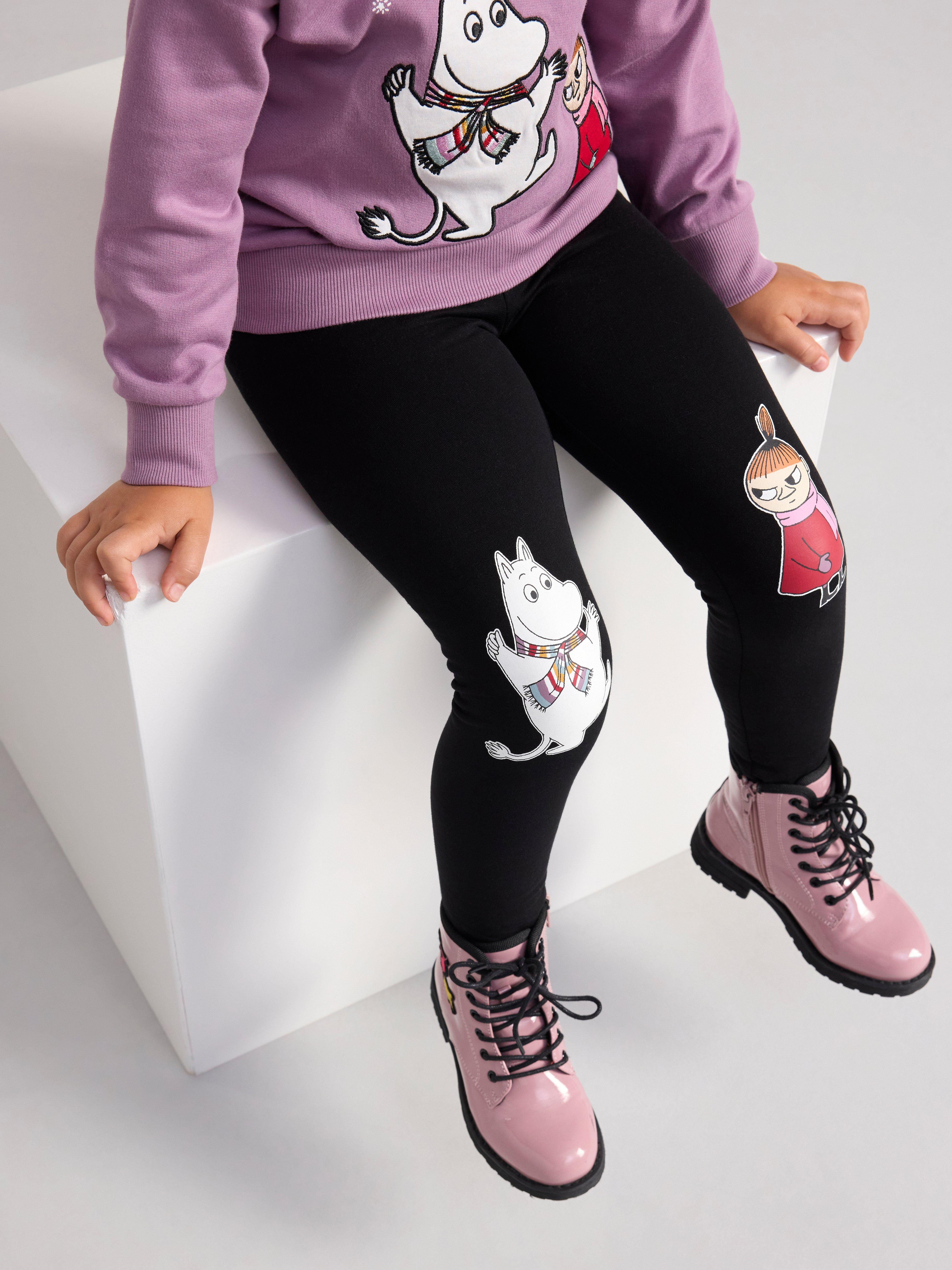 Leggings with Moomin print Black