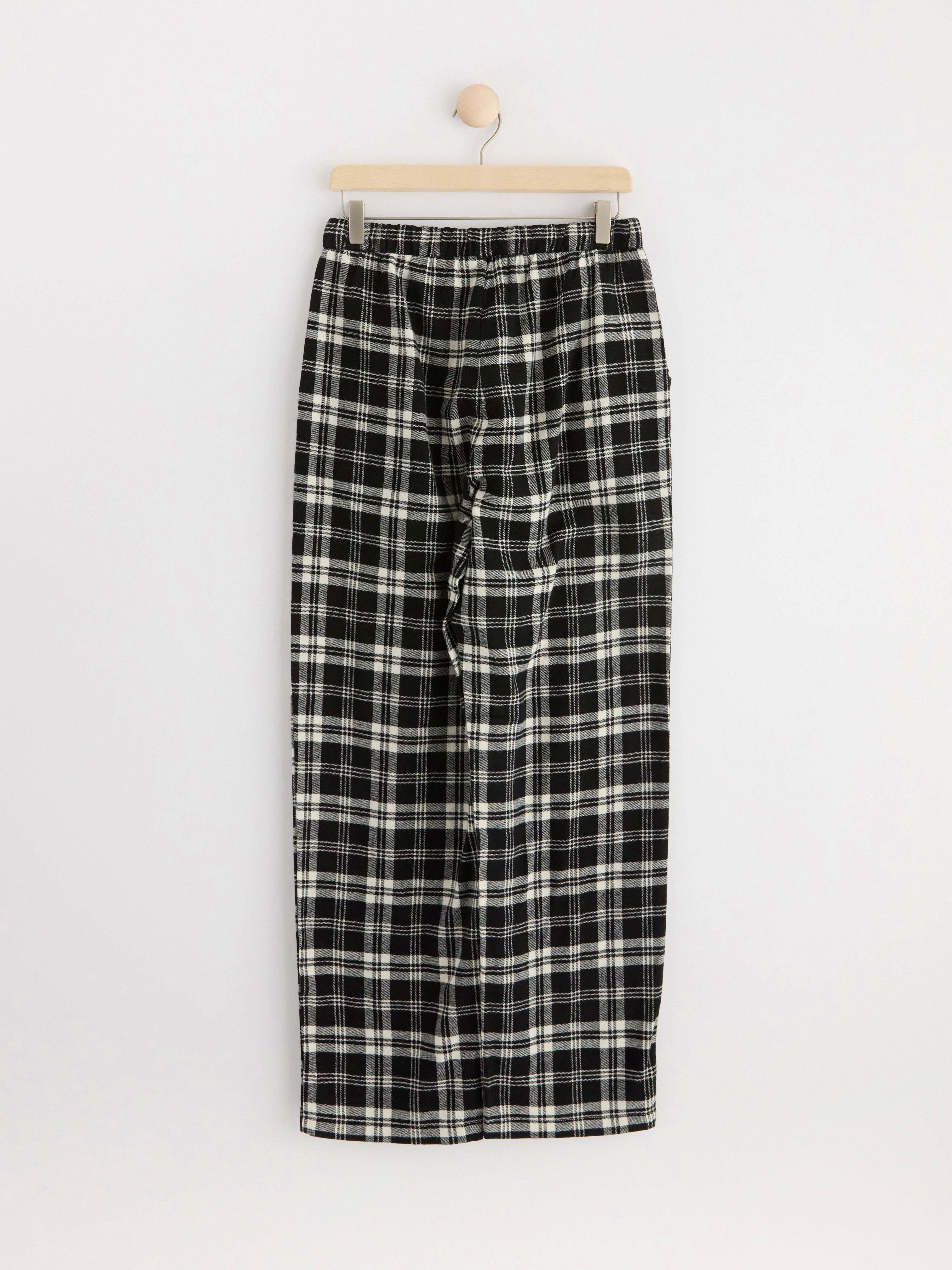 Pyjama trousers in flannel Black
