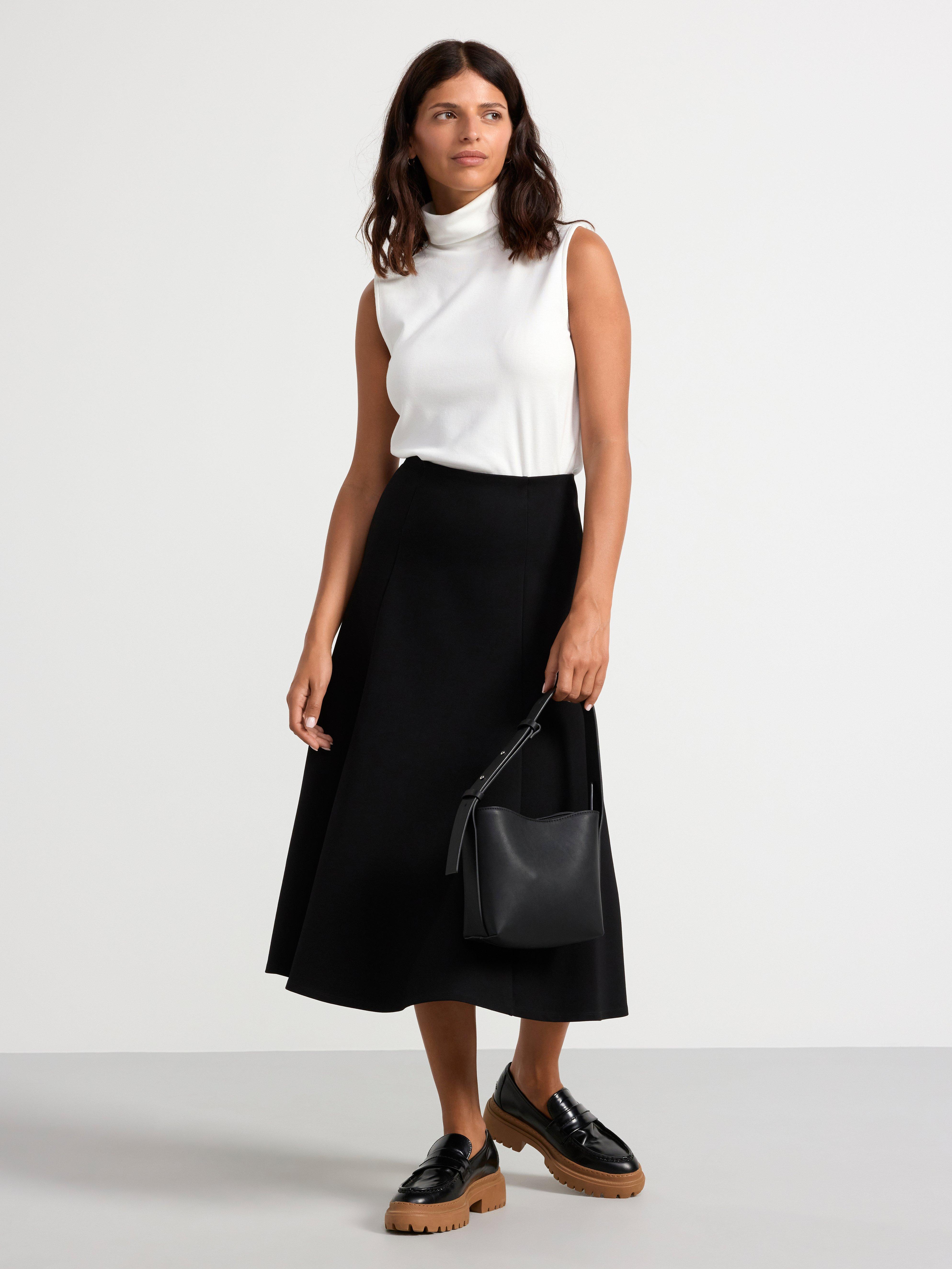 Midi skirt in punto Black