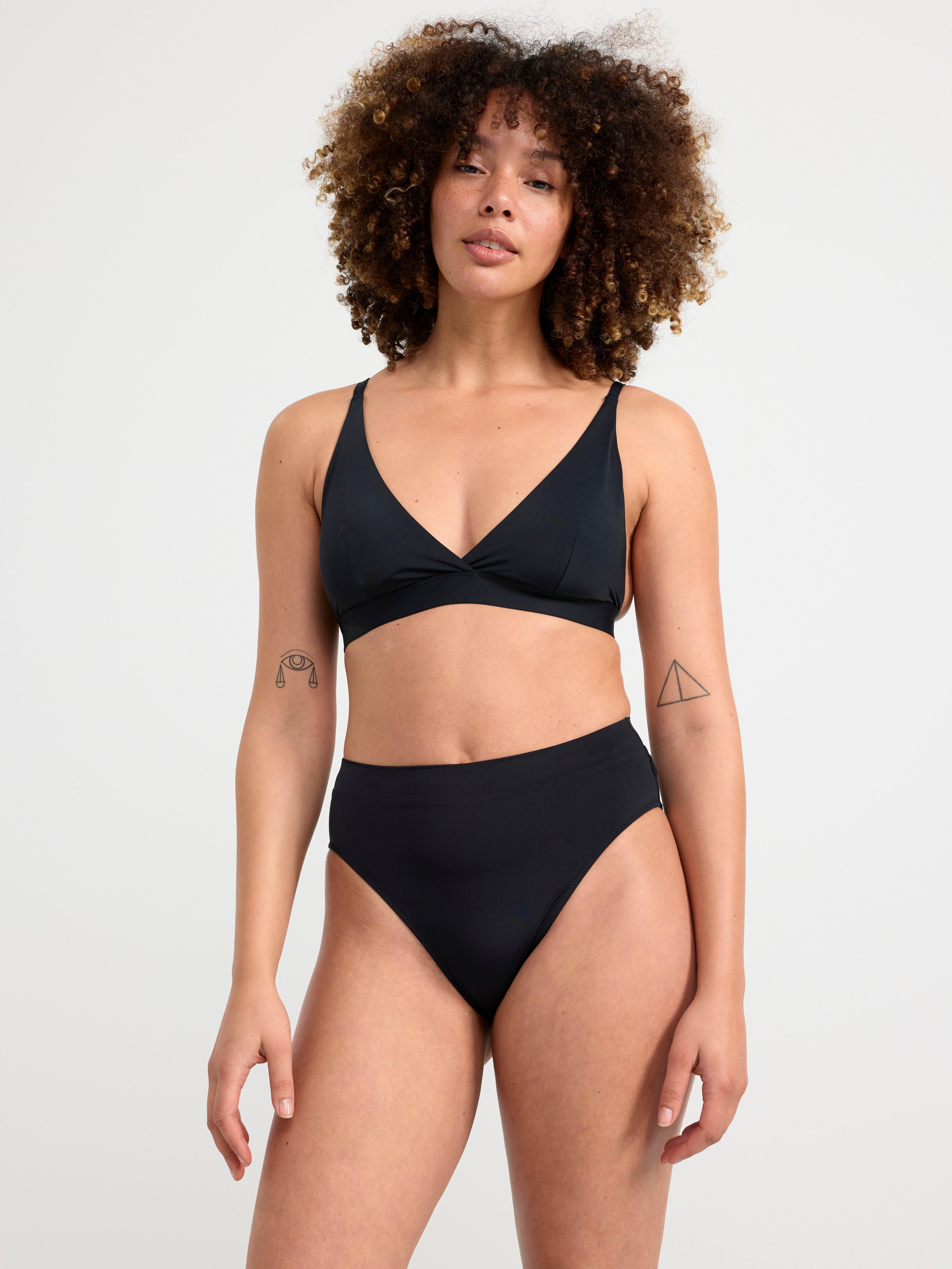 High waist bikini briefs Black