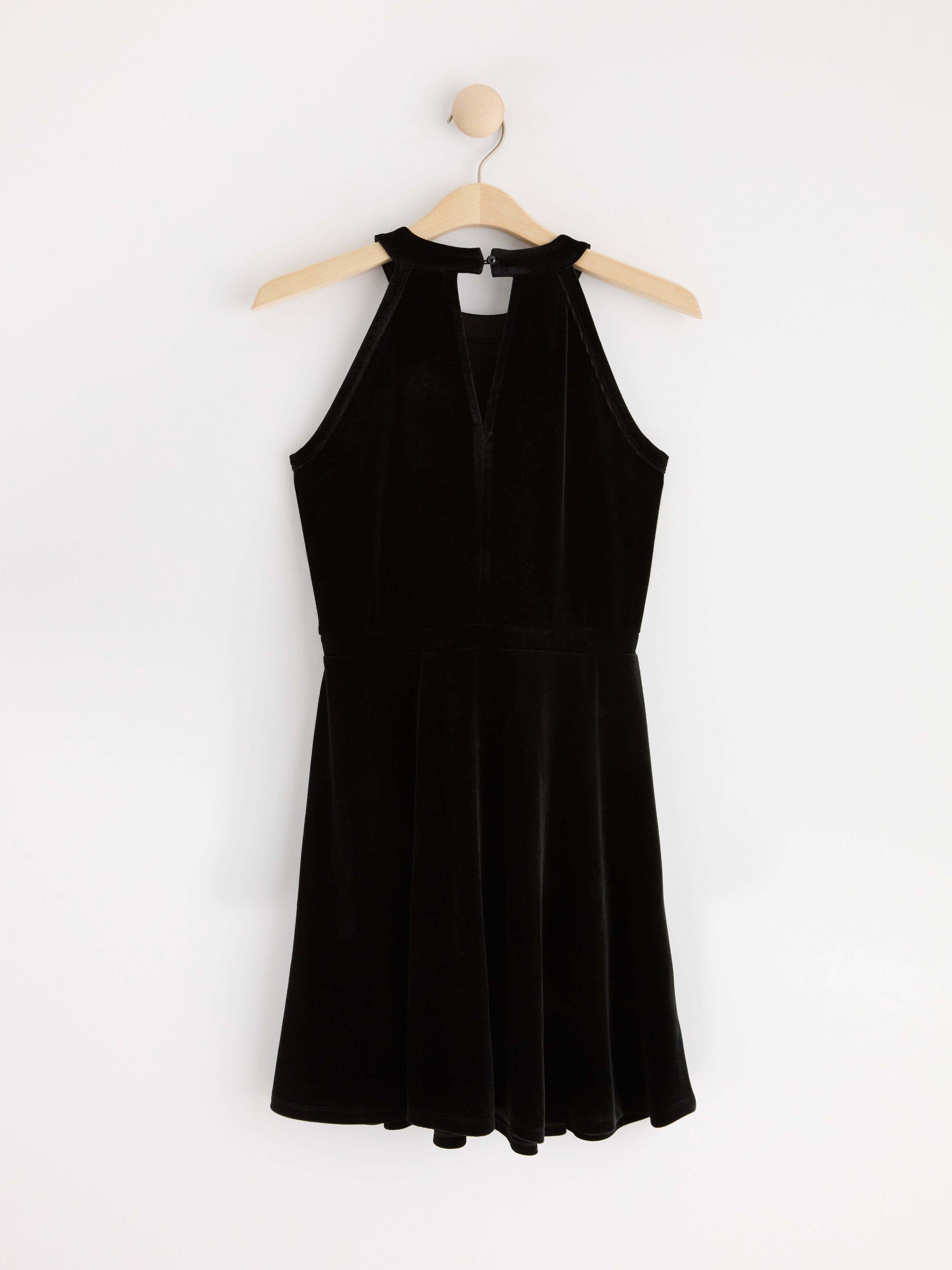 Velvet dress with sequins Black