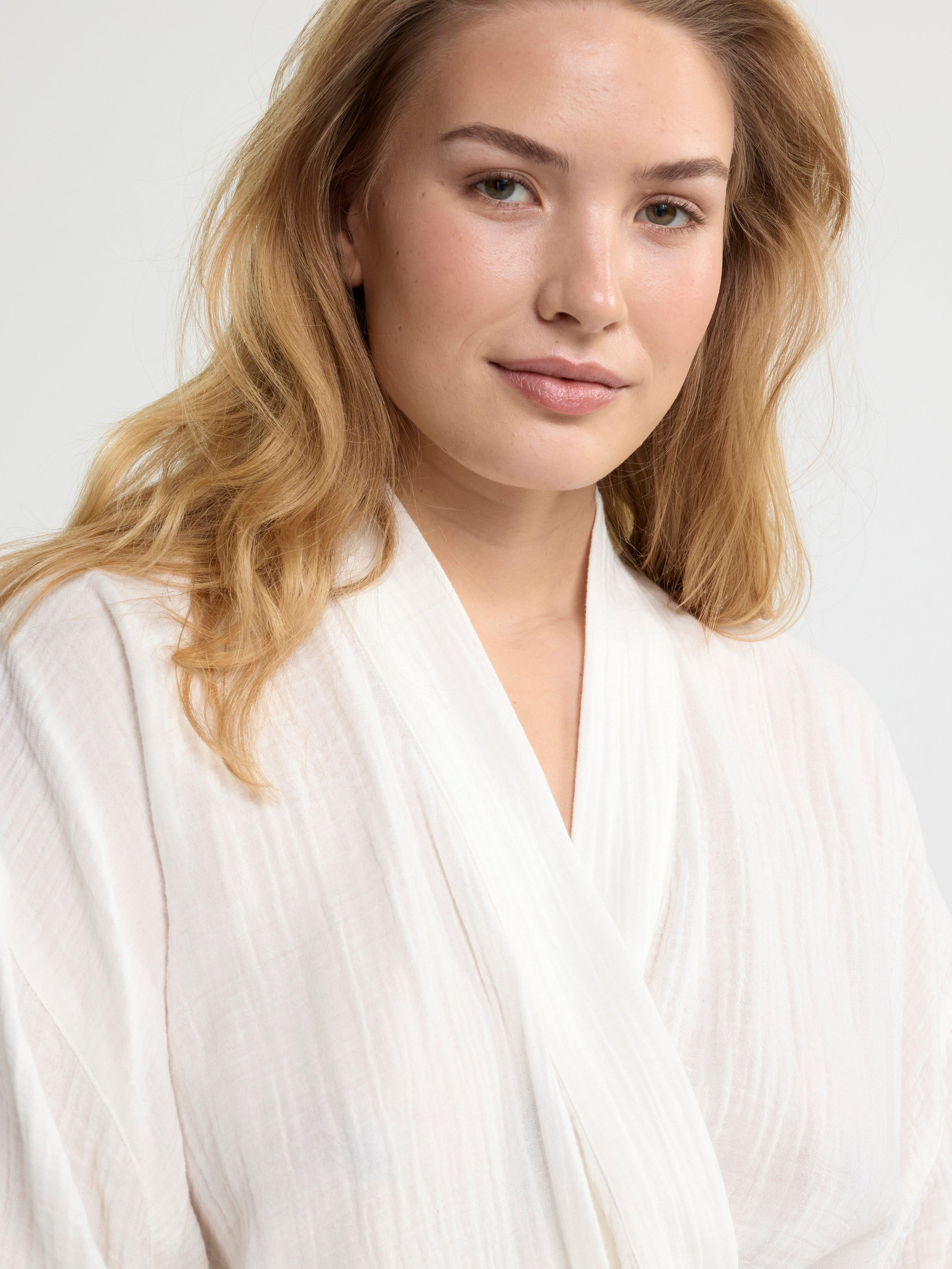 Robe in cotton gauze Off White