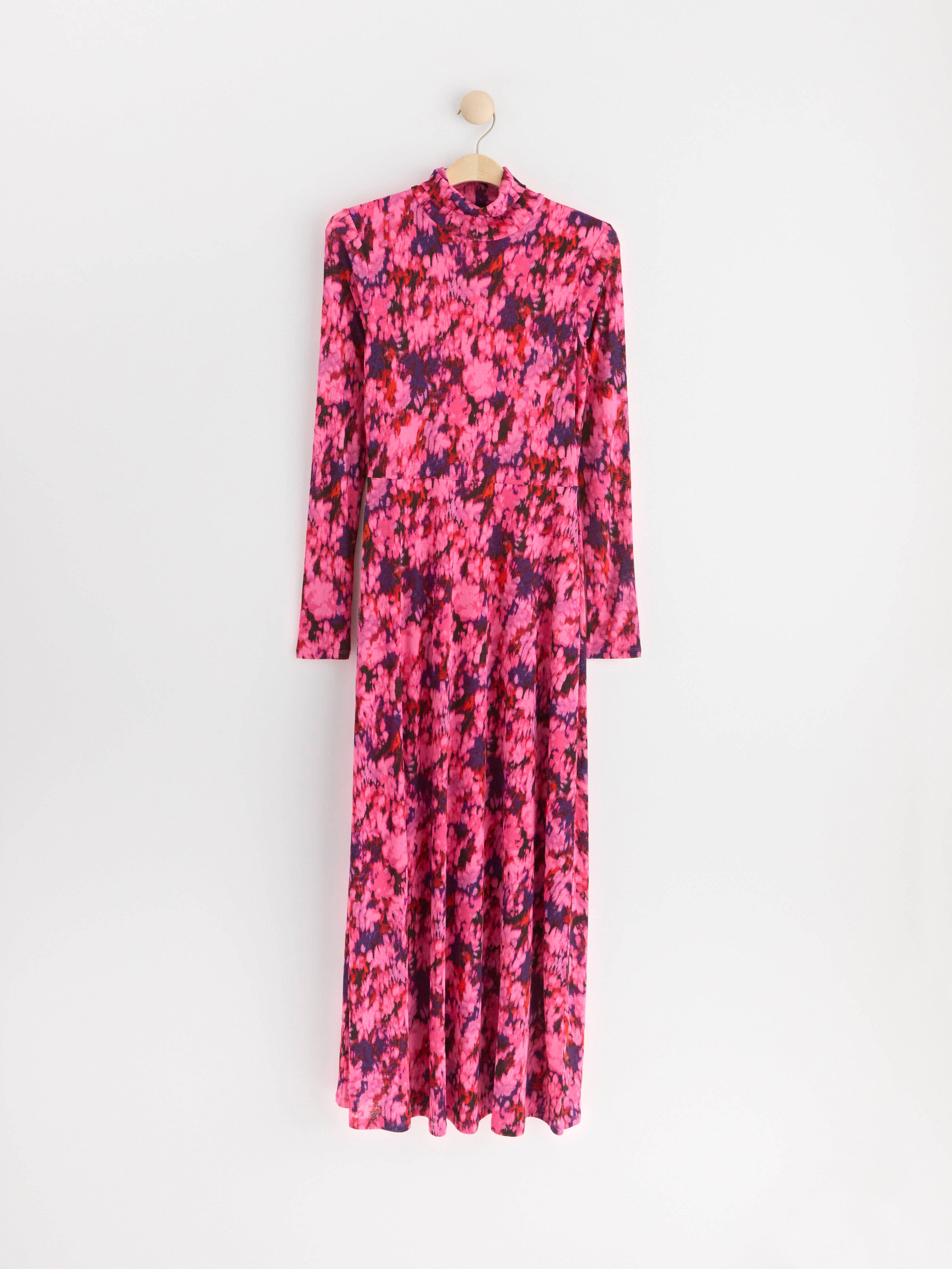 Long sleeve maxi dress Dark Pink