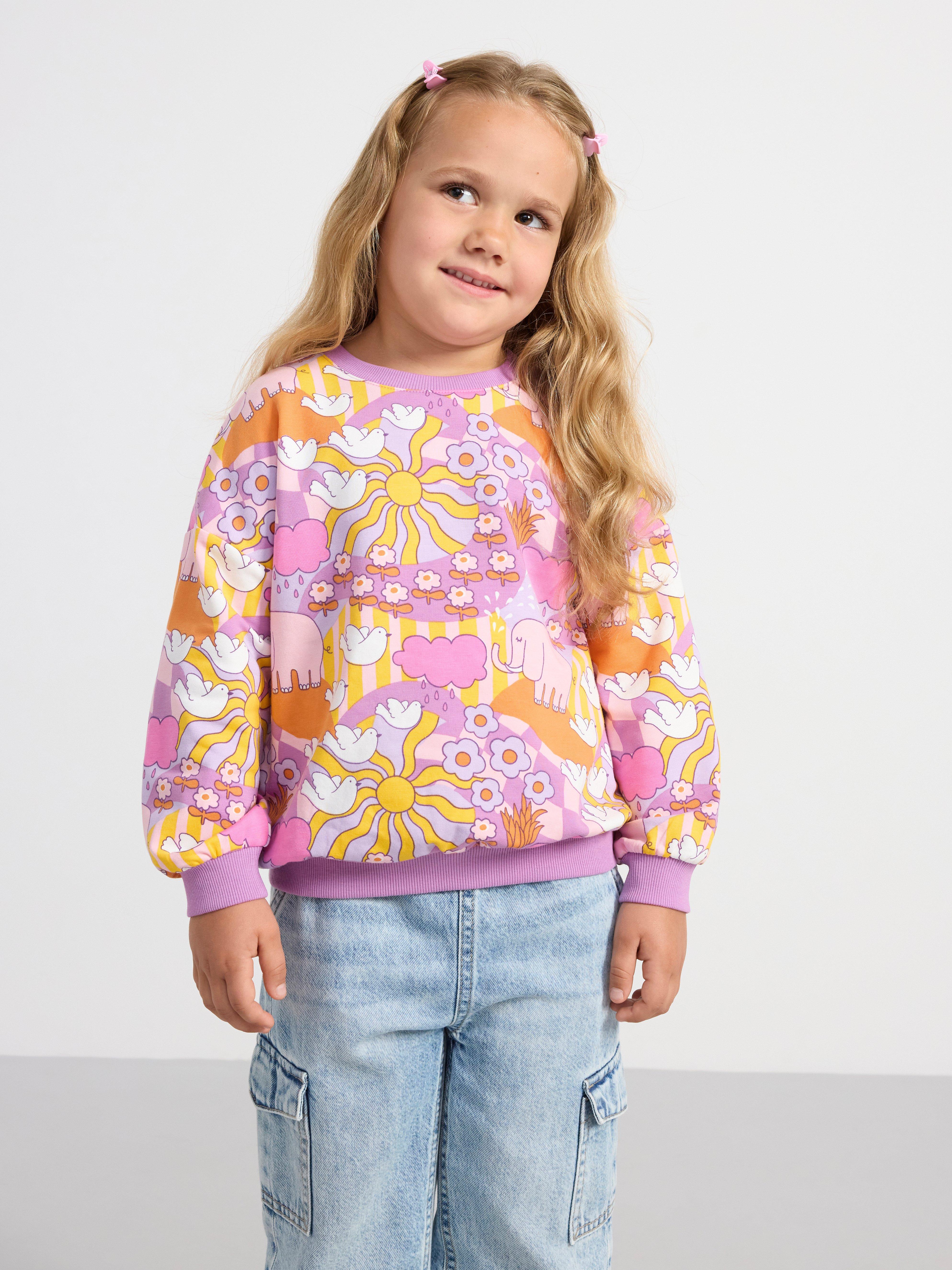 Sweatshirt with allover print Pink