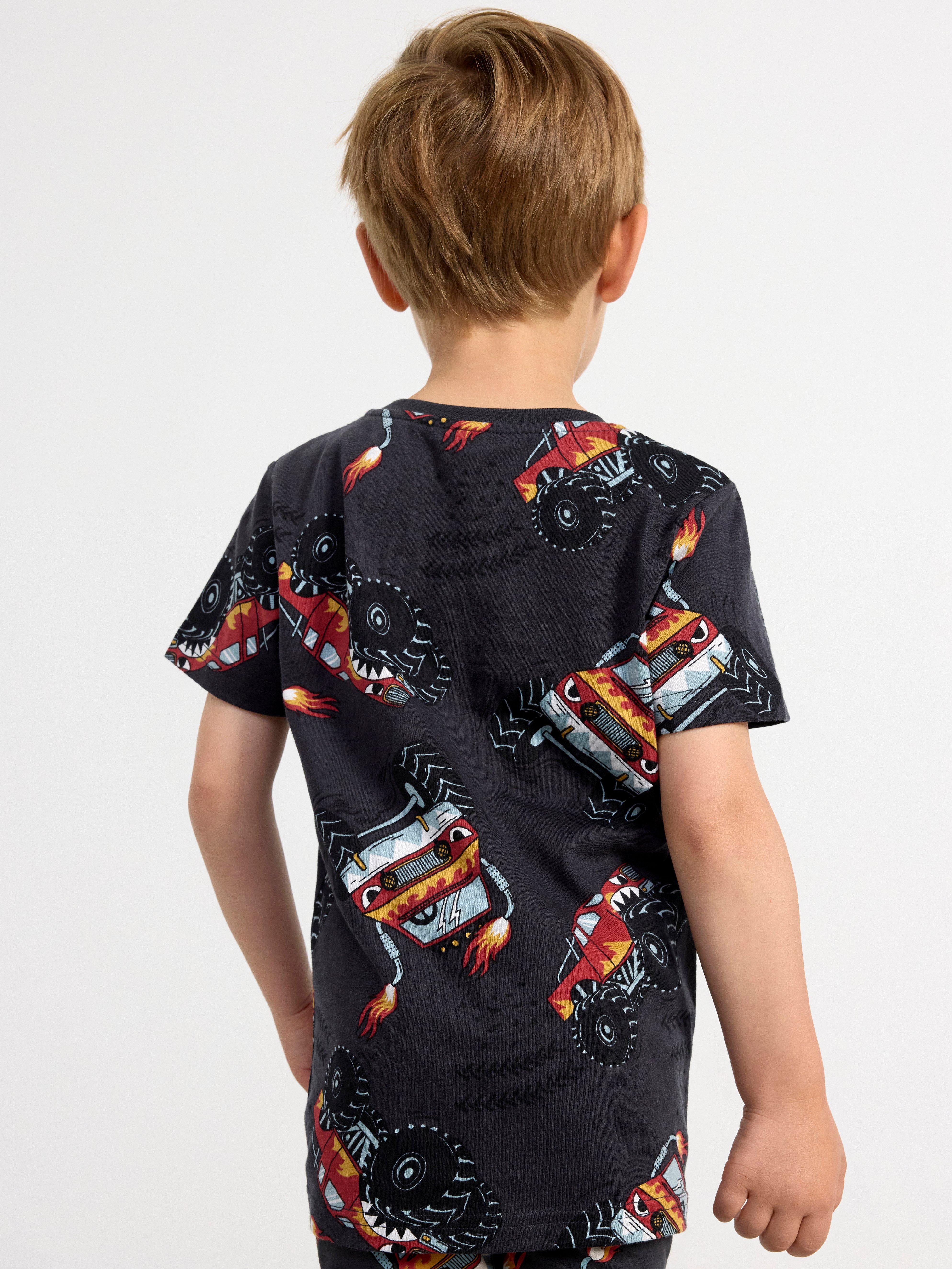T-shirt with monstertrucks Offblack