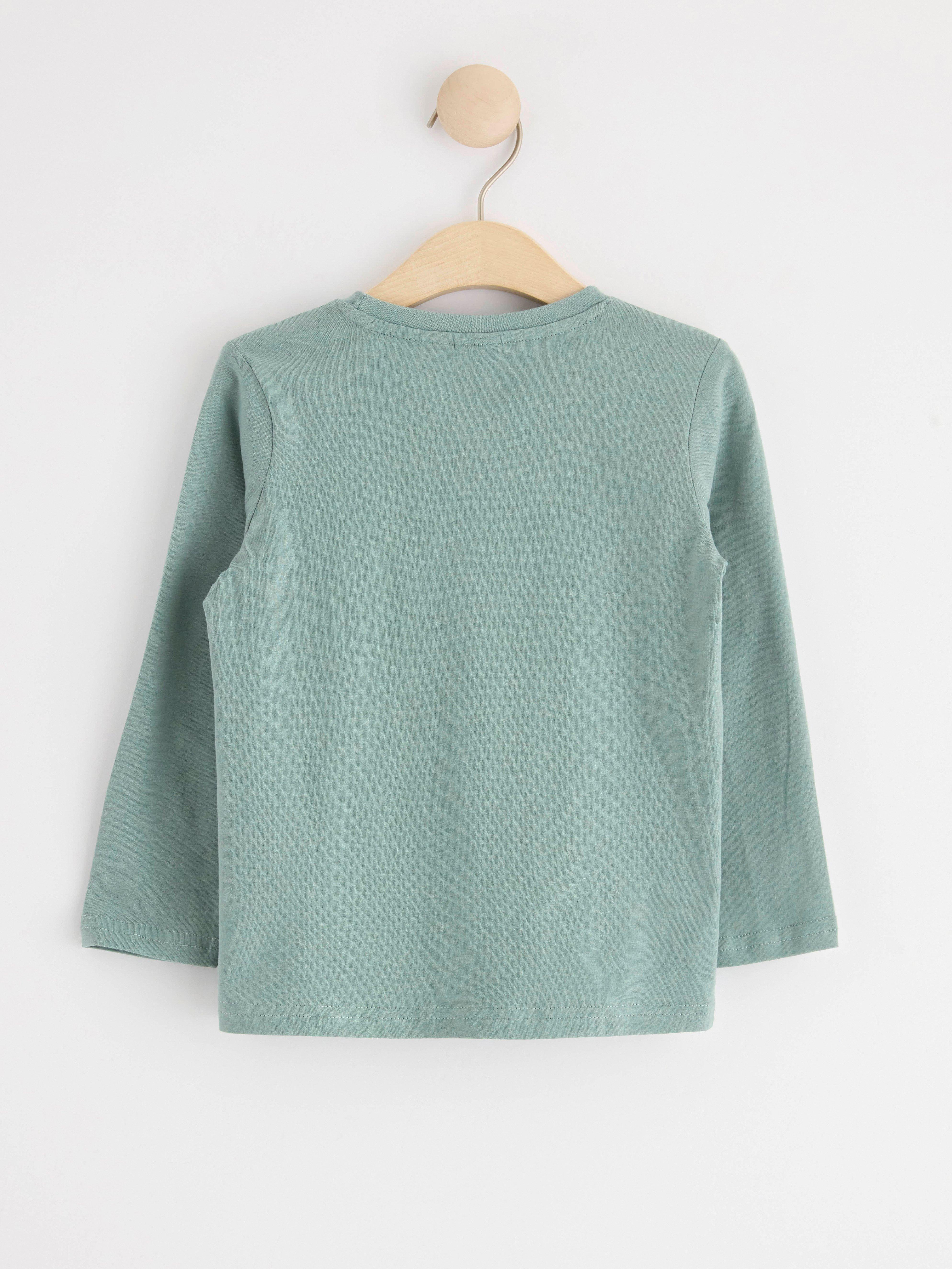 Long sleeve top with working vehicles Light Dusty Green
